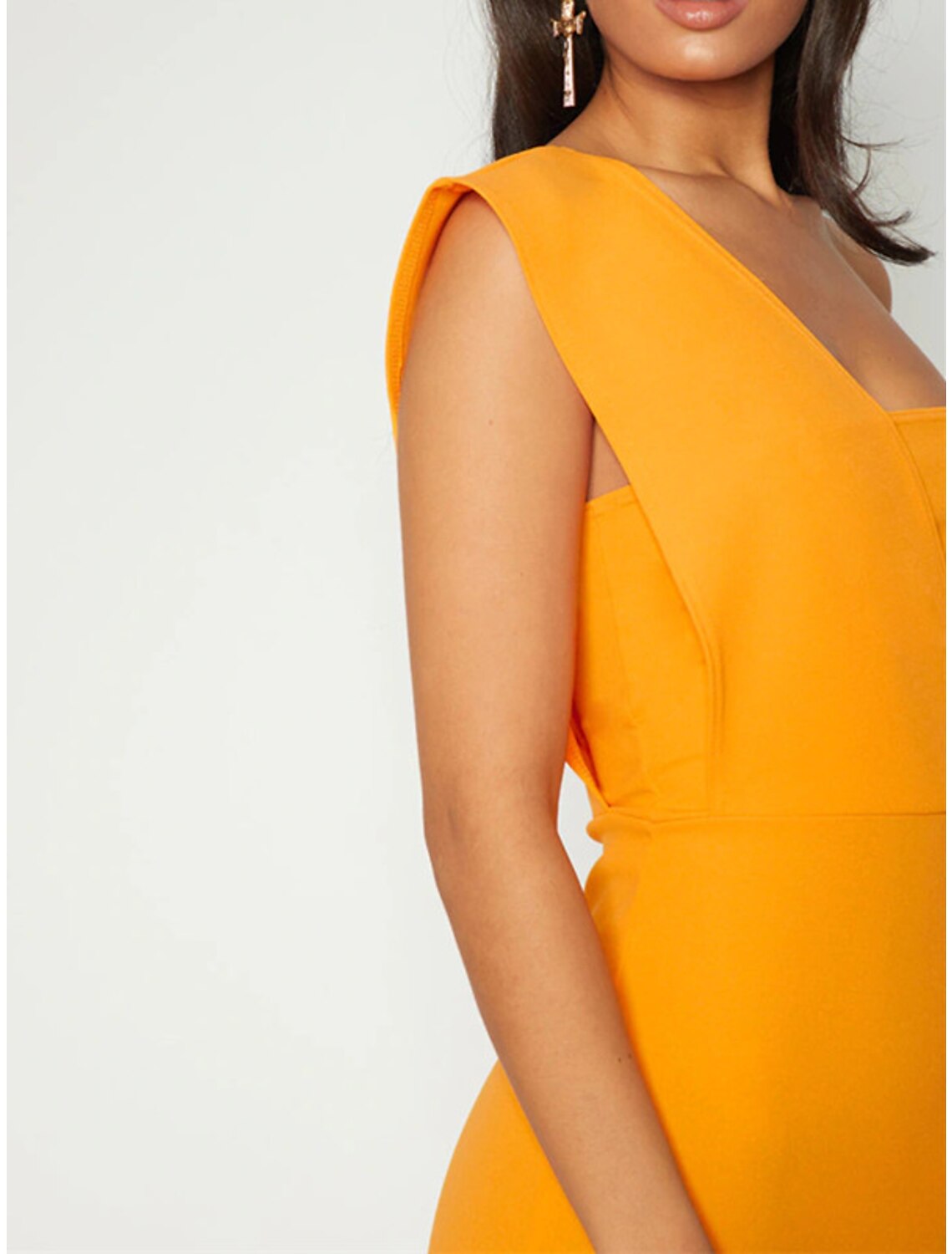 Wholesale Sheath / Column Cocktail Dresses Minimalist Dress Party Wear Cocktail Party Knee Length Sleeveless One Shoulder Stretch Fabric with Sleek