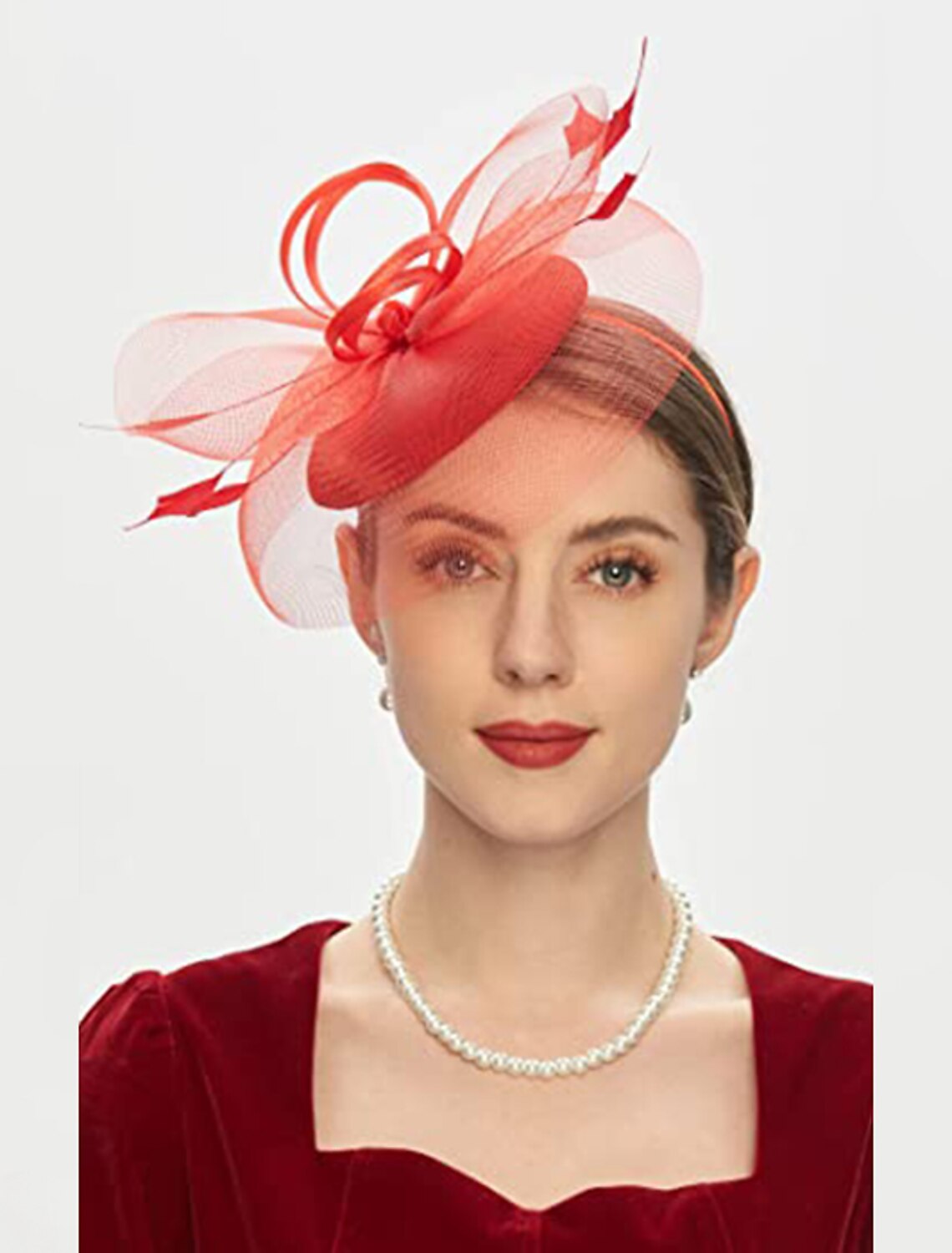 Wholesale Fascinators Feathers Pillbox Hat Wedding Kentucky Derby Melbourne Cup Cocktail Royal Astcot Flower Elegant With Pure Color Headpiece Headwear