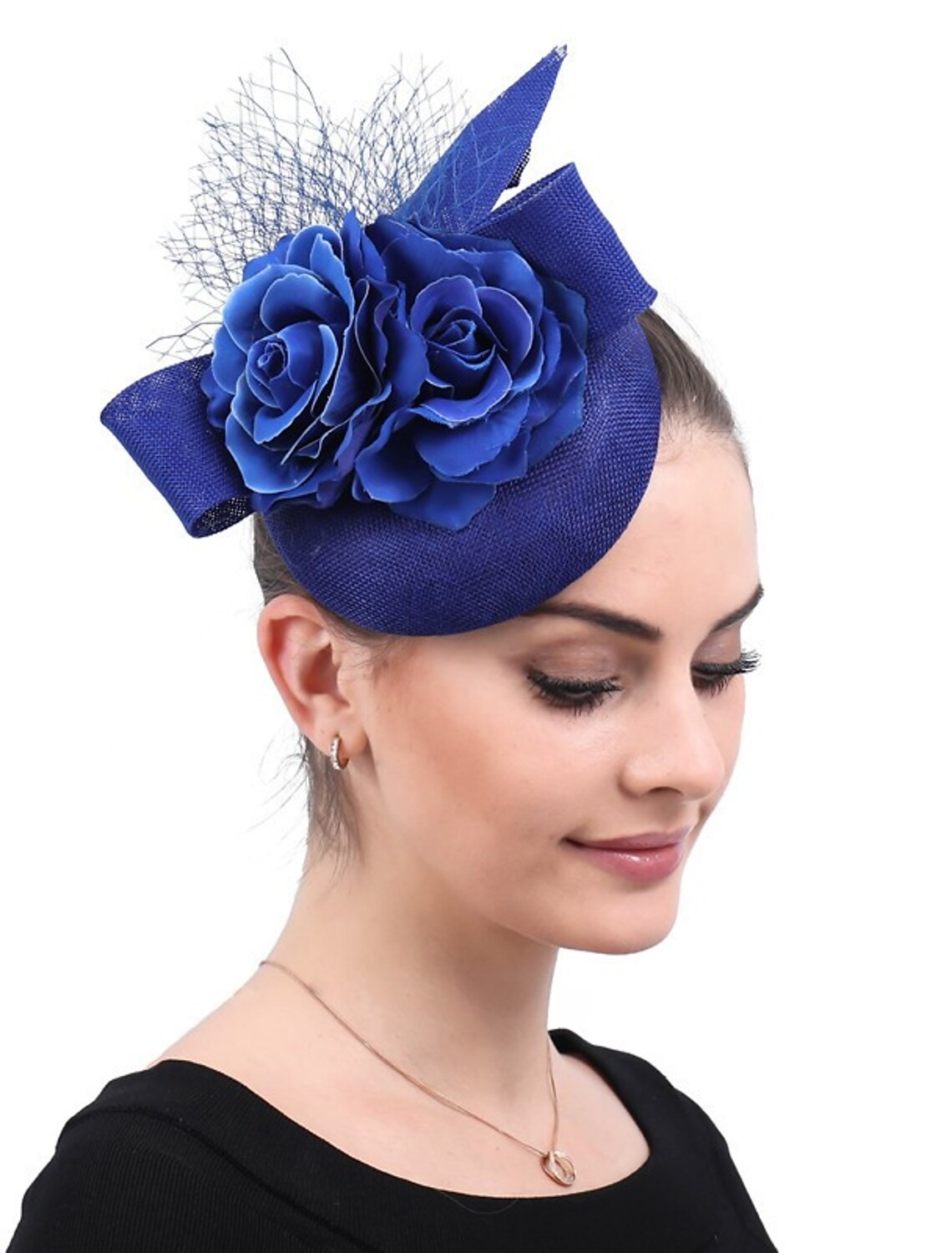 Wholesale Fascinators Faux Linen Wedding Tea Party Kentucky Derby Horse Race Ladies Day Retro Vintage Elegant With Floral Tulle Headpiece Headwear
