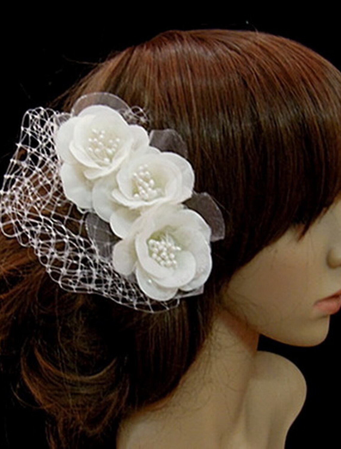 Wholesale Tulle / Crystal / Fabric Crown Tiaras / Fascinators / Flowers with 1 Piece Wedding / Special Occasion / Party / Evening Headpiece