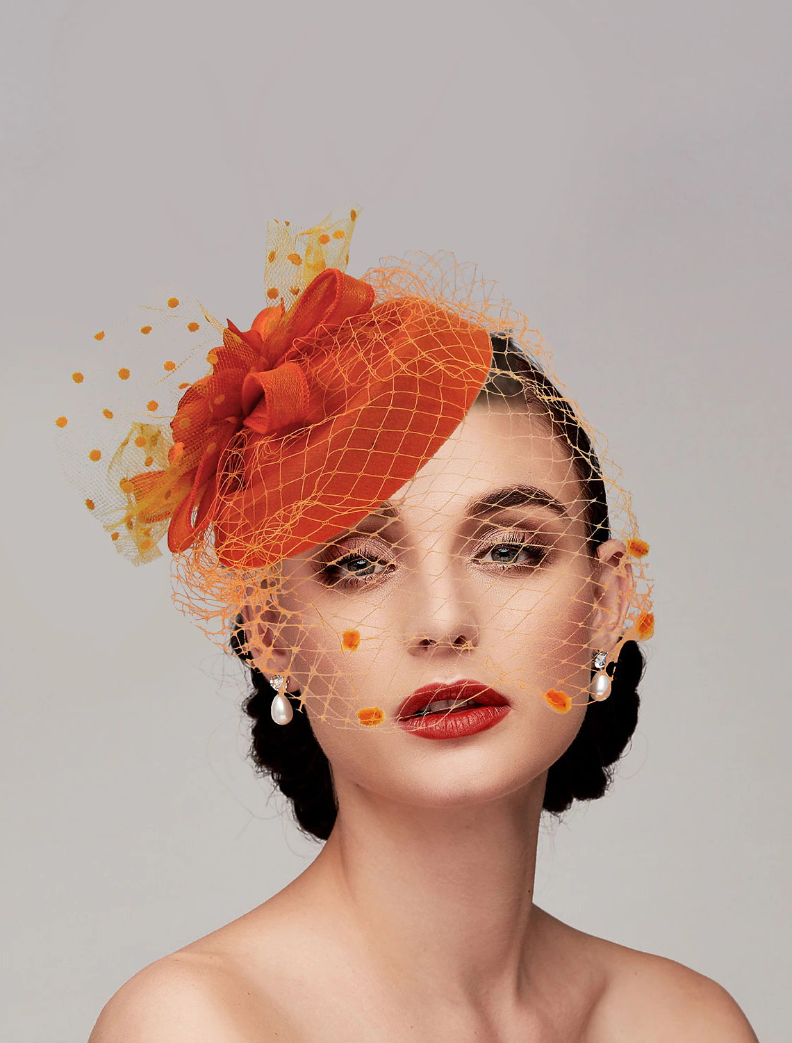 Wholesale Fascinators Kentucky Derby Hat Headwear Headpiece Net Veil Hat Wedding Ladies Day Cocktail Royal Astcot With Cap Floral Headpiece Headwear