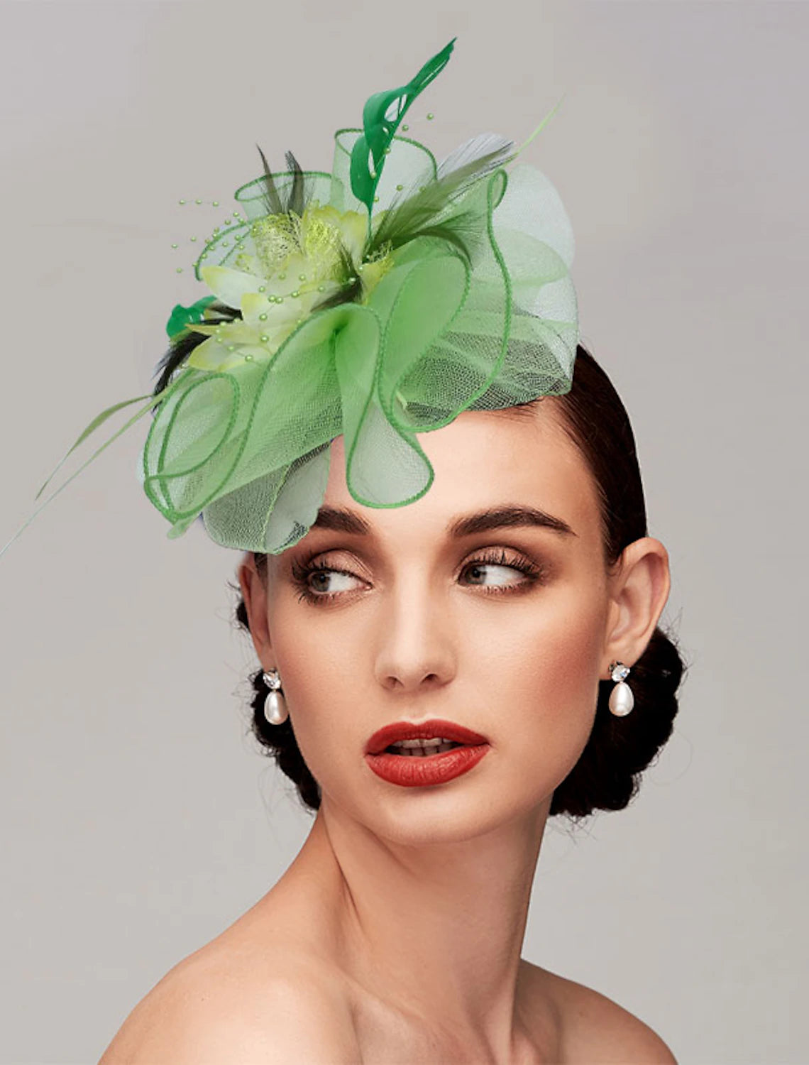 Wholesale Feather / Net Headbands / Fascinators Kentucky Derby Hat with 1 Piece Wedding / Party / Evening / Tea Party Headpiece