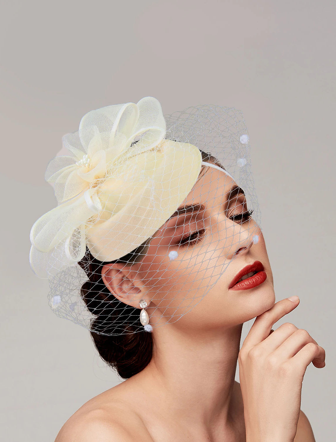 Wholesale Feathers / Net Fascinators / Hats / Headpiece with Feather / Cap / Flower 1 PC Wedding / Horse Race / Ladies Day Headpiece