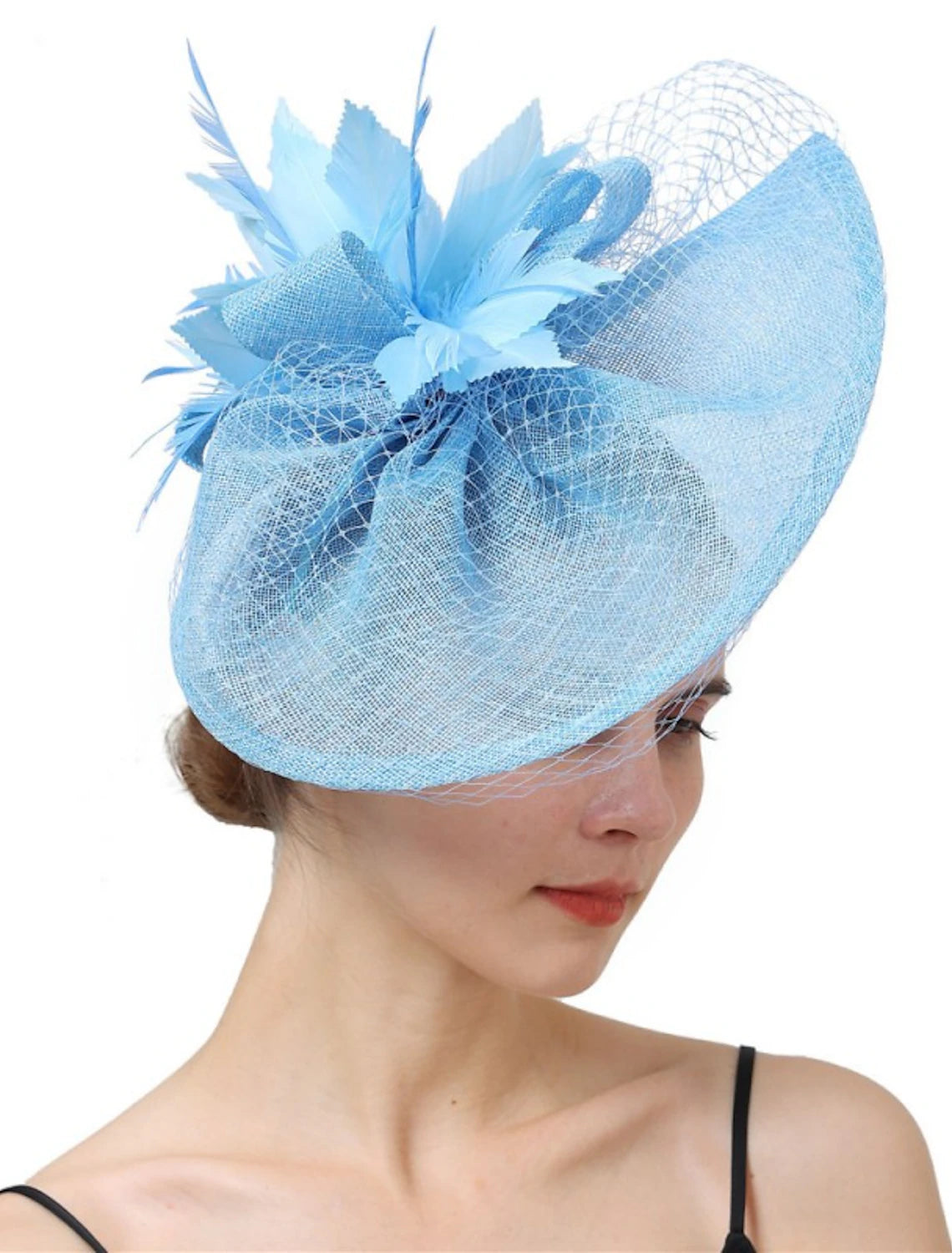 Wholesale Fascinators Hats Headpiece Sinamay Formal Kentucky Derby Horse Race Ladies Day Church Elegant Lady British With Feather Tulle Headpiece Headwear