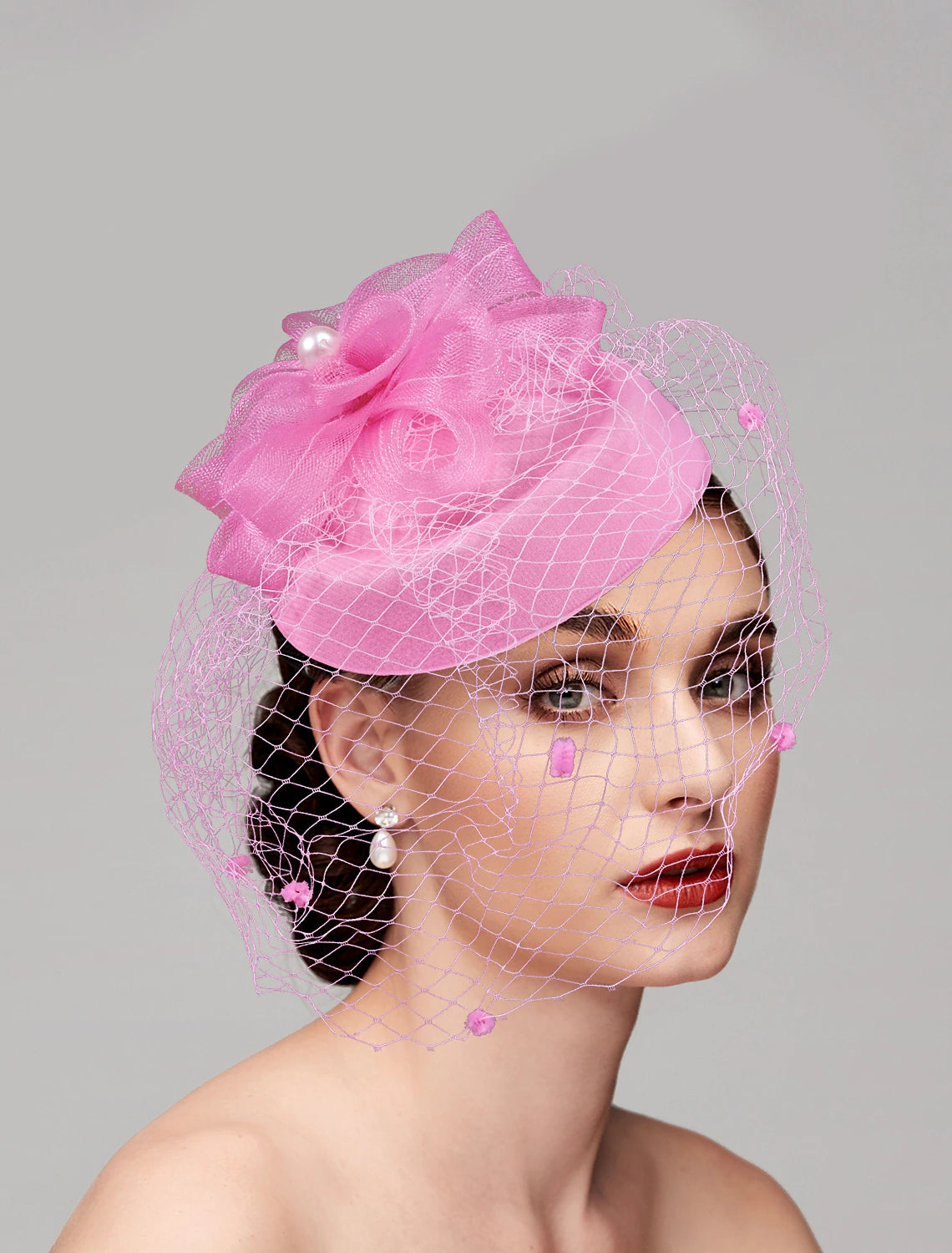 Wholesale Fascinators Hats Headpiece Feathers Net Pillbox Hat Wedding Valentine's Day Valentine Horse Race Ladies Day With Feather Cap Headpiece Headwear