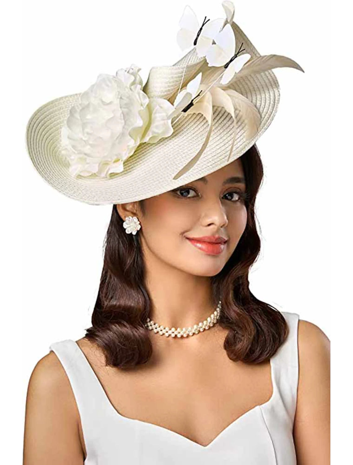 Wholesale Fascinators synthetic fibre Halloween Kentucky Derby Glam Fancy With Flower Butterfly Headpiece Headwear