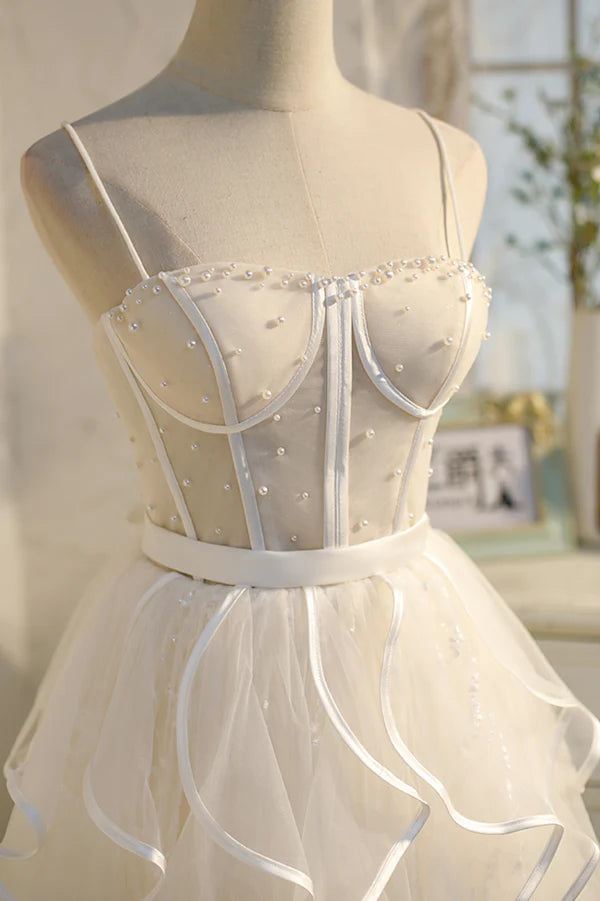 Wholesale Lovely Spaghetti Strap Tulle Short Prom Dress A-Line Homecoming Dress