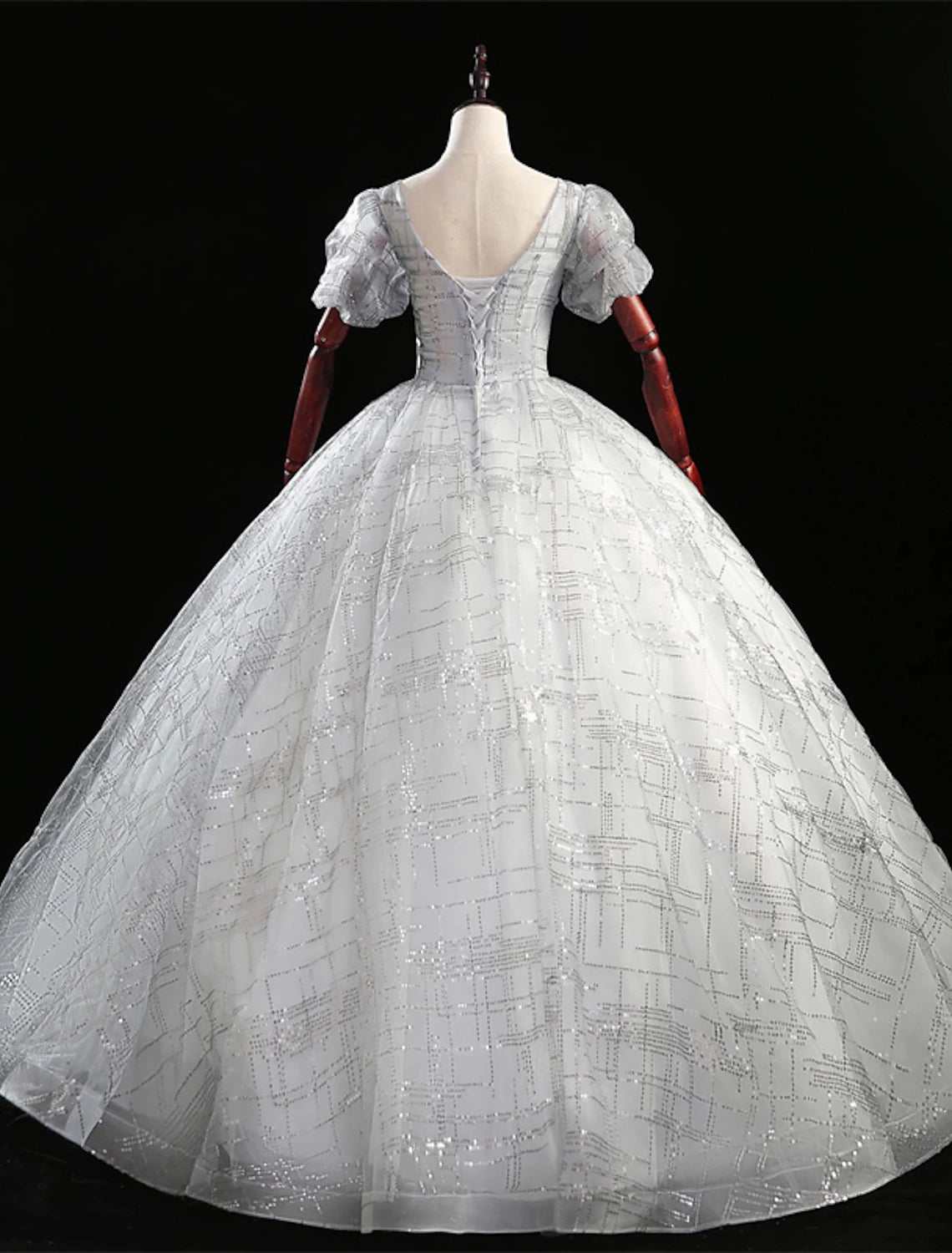 Wholesale Ball Gown Quinceanera Dresses Princess Dress Performance Quinceanera Floor Length Short Sleeve V Neck Polyester with Beading