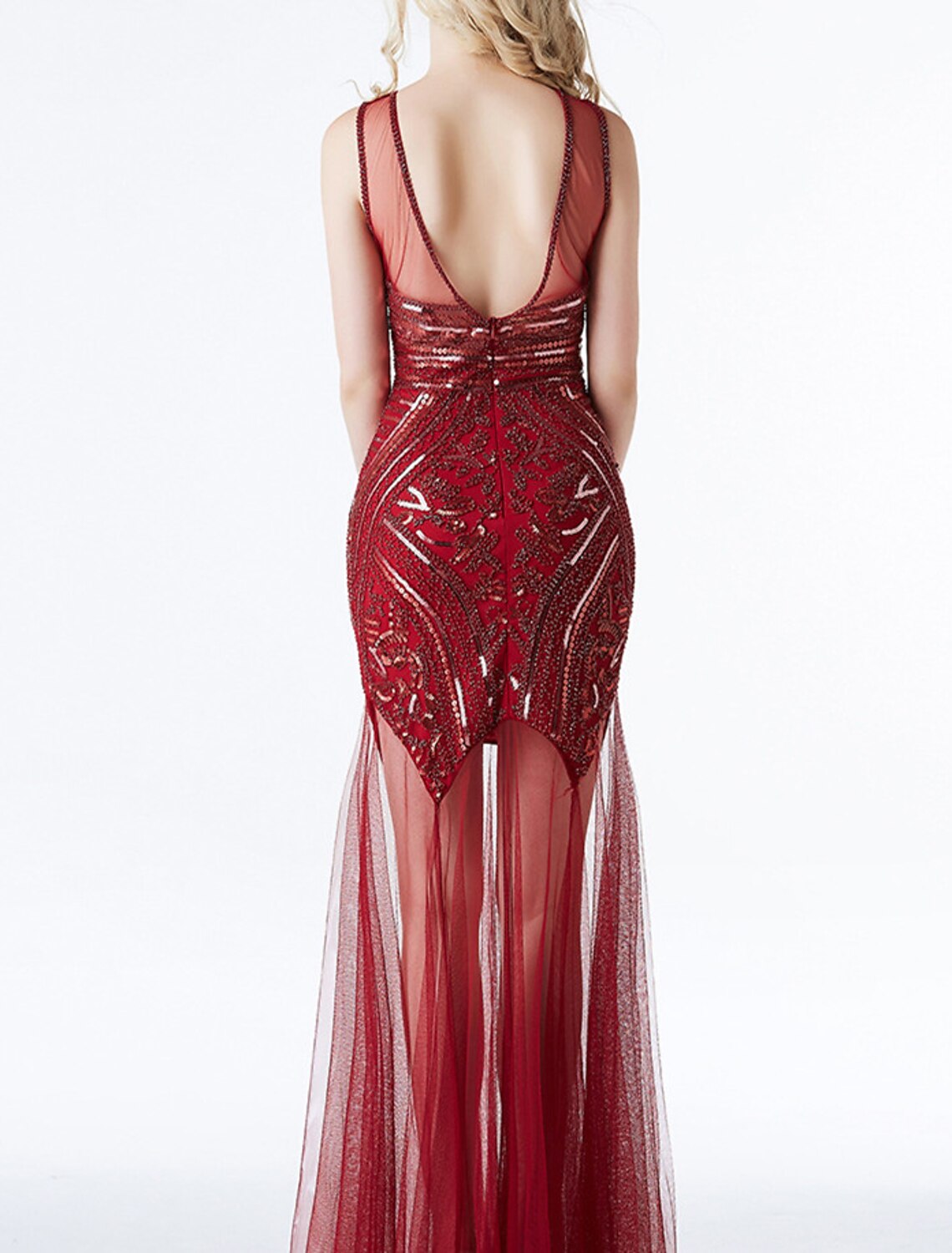 Wholesale The Great Gatsby Dress Vintage Sparkle & Shine Dress Prom Birthday Floor Length Jewel Neck Sleeveless Chiffon with Sequin