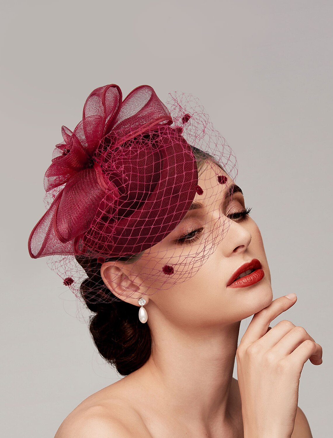 Wholesale Feathers / Net Fascinators / Hats / Headpiece with Feather / Cap / Flower 1 PC Wedding / Horse Race / Ladies Day Headpiece