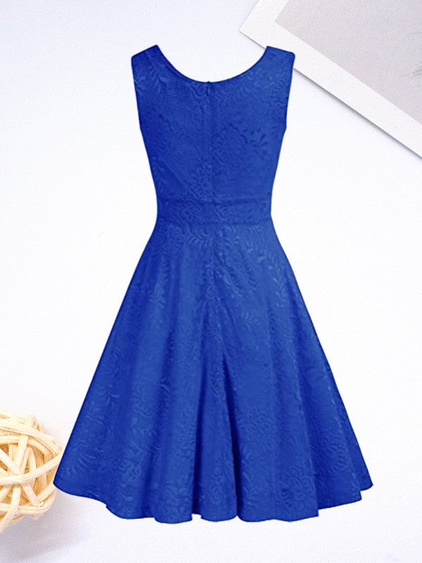 Wholesale A-Line/Princess Lace Ruched V-neck Sleeveless Short/Mini Dresses