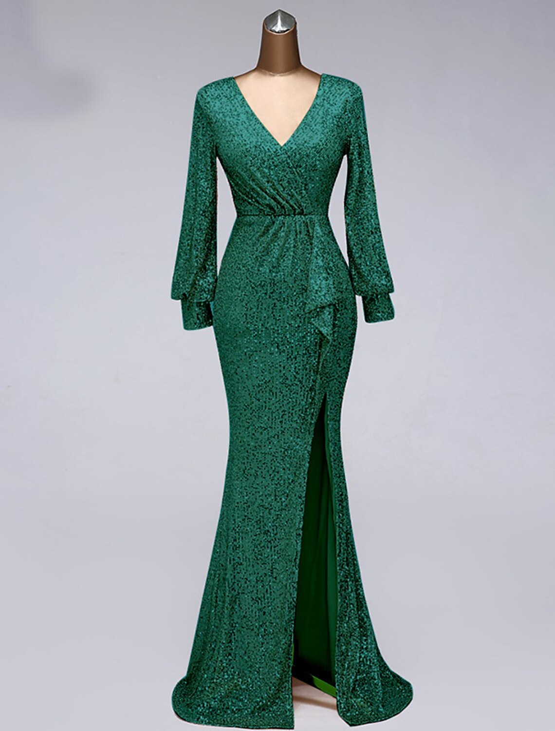 Wholesale A-Line Elegant Sparkle & Shine Formal Evening Dress High Neck Sleeveless Floor Length Tulle with Sash / RibbonMermaid / Trumpet Evening Gown Elegant Dress Wedding Guest Formal Evening Floor Length Long Sleeve V Neck Tulle with Sequin