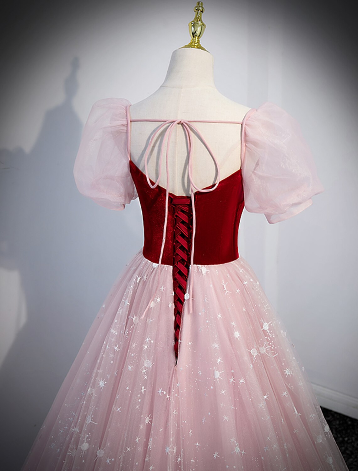 Wholesale  A-Line Prom Dresses Princess Dress Prom Valentine's Day Floor Length Short Sleeve Sweetheart Tulle with Sequin