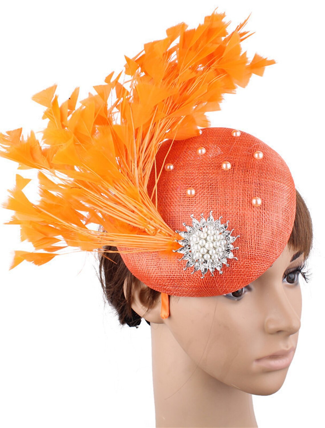 Wholesale Fascinators Hats Headpiece Flax Formal Kentucky Derby Horse Race Ladies Day Cocktail Fashion Glam Elegant With Feather Headpiece Headwear