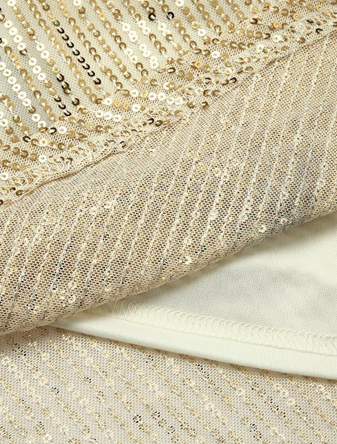 Wholesale Women's Gold Sequin Dress Party Dress Sparkly Dress Holiday Dress Shift Dress Short Mini Dress White Black Long Sleeve Fall Spring One Shoulder Stylish Hot Loose