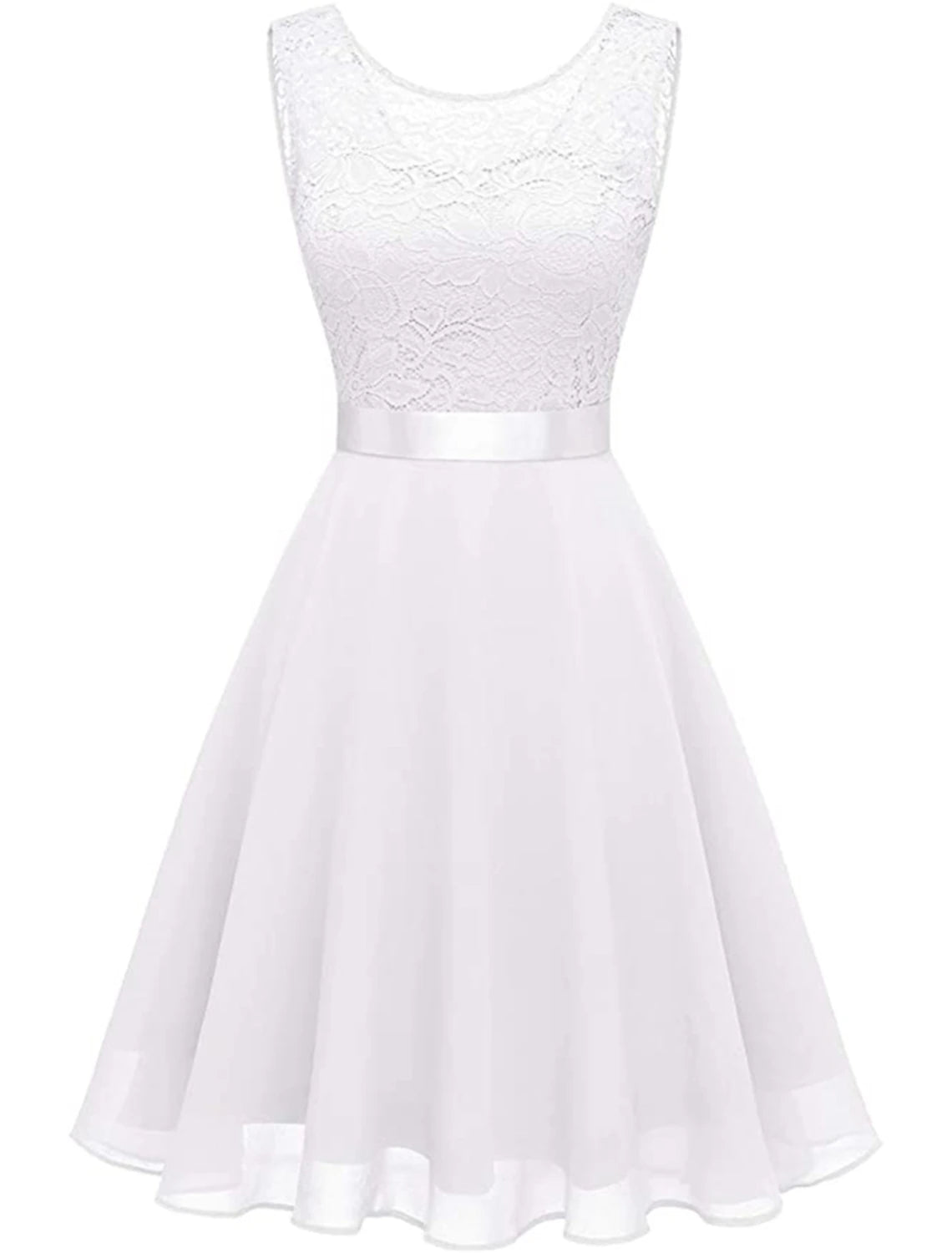 Wholesale Women‘s Party Dress Lace Dress Knee Length Dress Pink Red Wine Dark Blue Red White Black Sleeveless Pure Color Lace Spring Summer Crew Neck Elegant