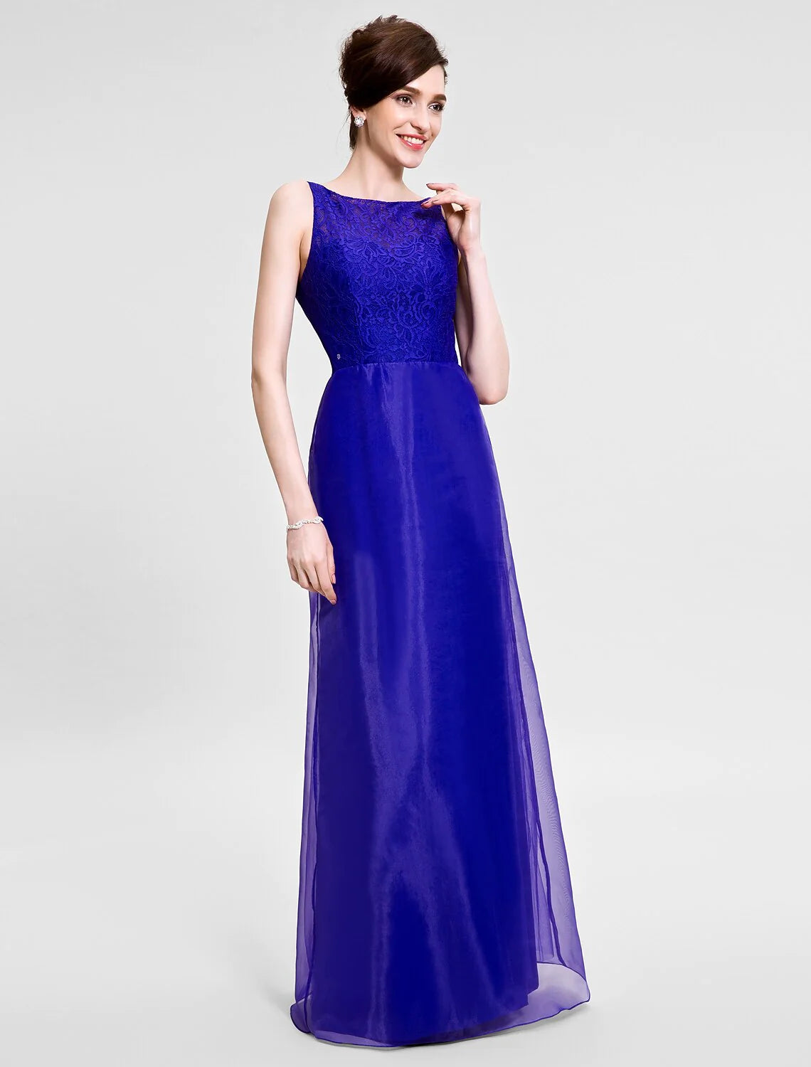 Wholesale Mermaid / Trumpet Mother of the Bride Dress Beautiful Back Bateau Neck Floor Length Sleeveless No with Lace