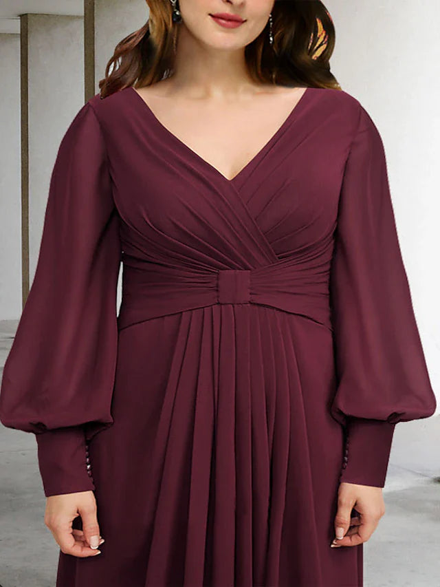 Wholesale A-Line Plus Size Curve Mother of the Bride Dresses Elegant Dress Formal Floor Length Short Sleeve Off Shoulder Chiffon with Pleats Ruched