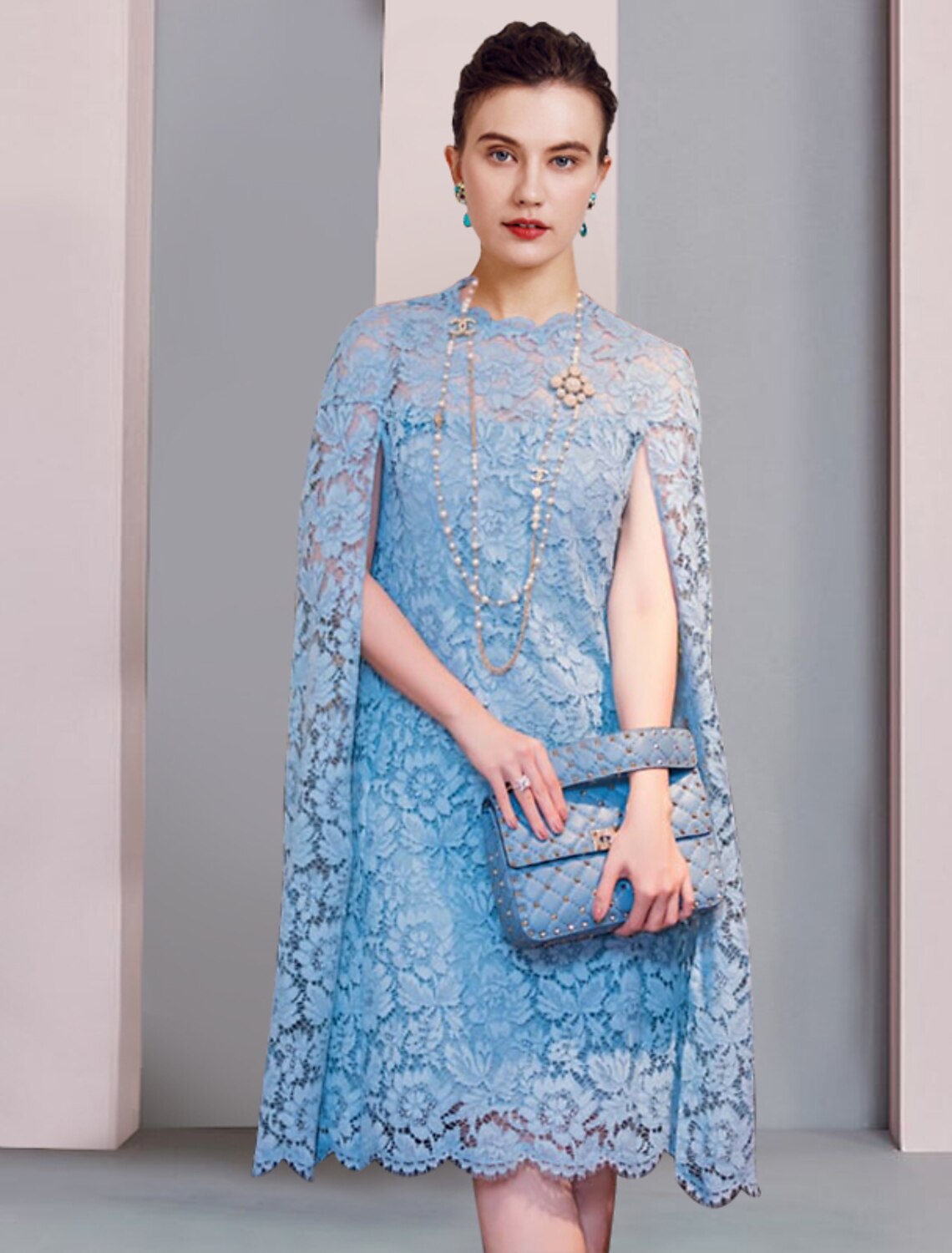 Wholesale  Sheath / Column Mother of the Bride Dress Formal Wedding Guest Party Elegant Scoop Neck Short / Mini Lace Sleeveless with Solid