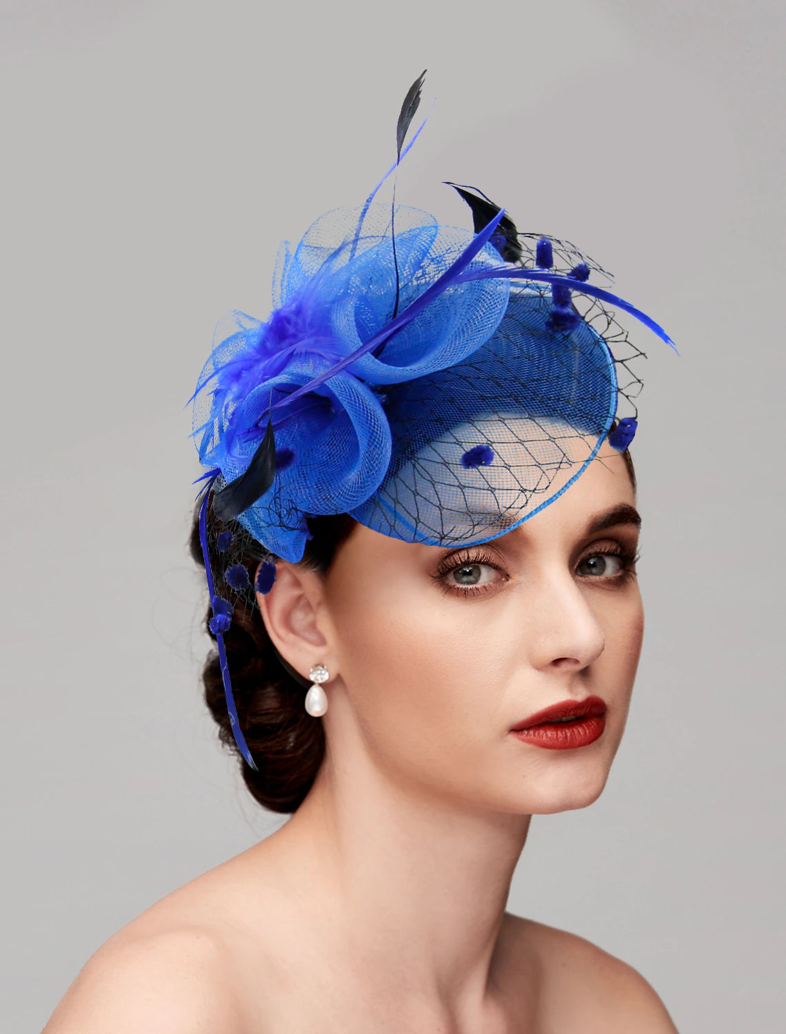 Wholesale Feather / Net Fascinators Kentucky Derby Hat / Birdcage Veils with 1 Piece Wedding / Party / Evening / Ladies Day Headpiece