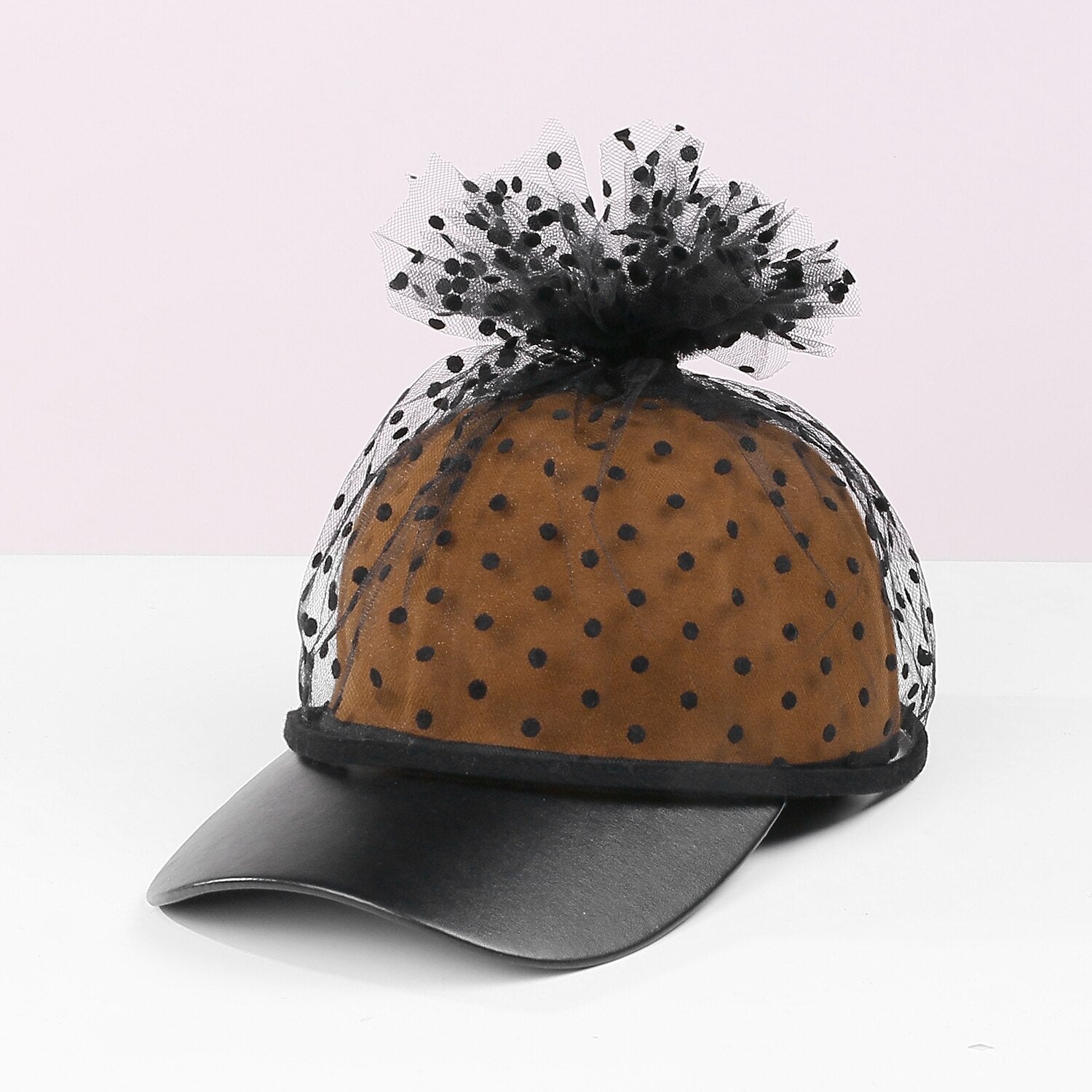 Wholesale Hats Fiber Sun Hat Veil Hat Casual Holiday Simple Retro With Polka Dot Tulle Headpiece Headwear