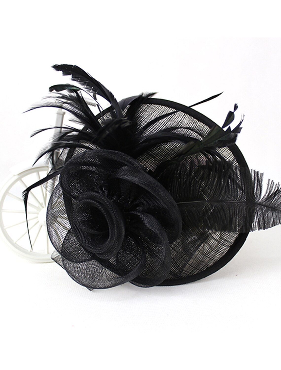 Wholesale Feather / Net Fascinators Kentucky Derby Hat / Flowers / Headwear with Floral 1PC Special Occasion / Horse Race / Ladies Day Headpiece
