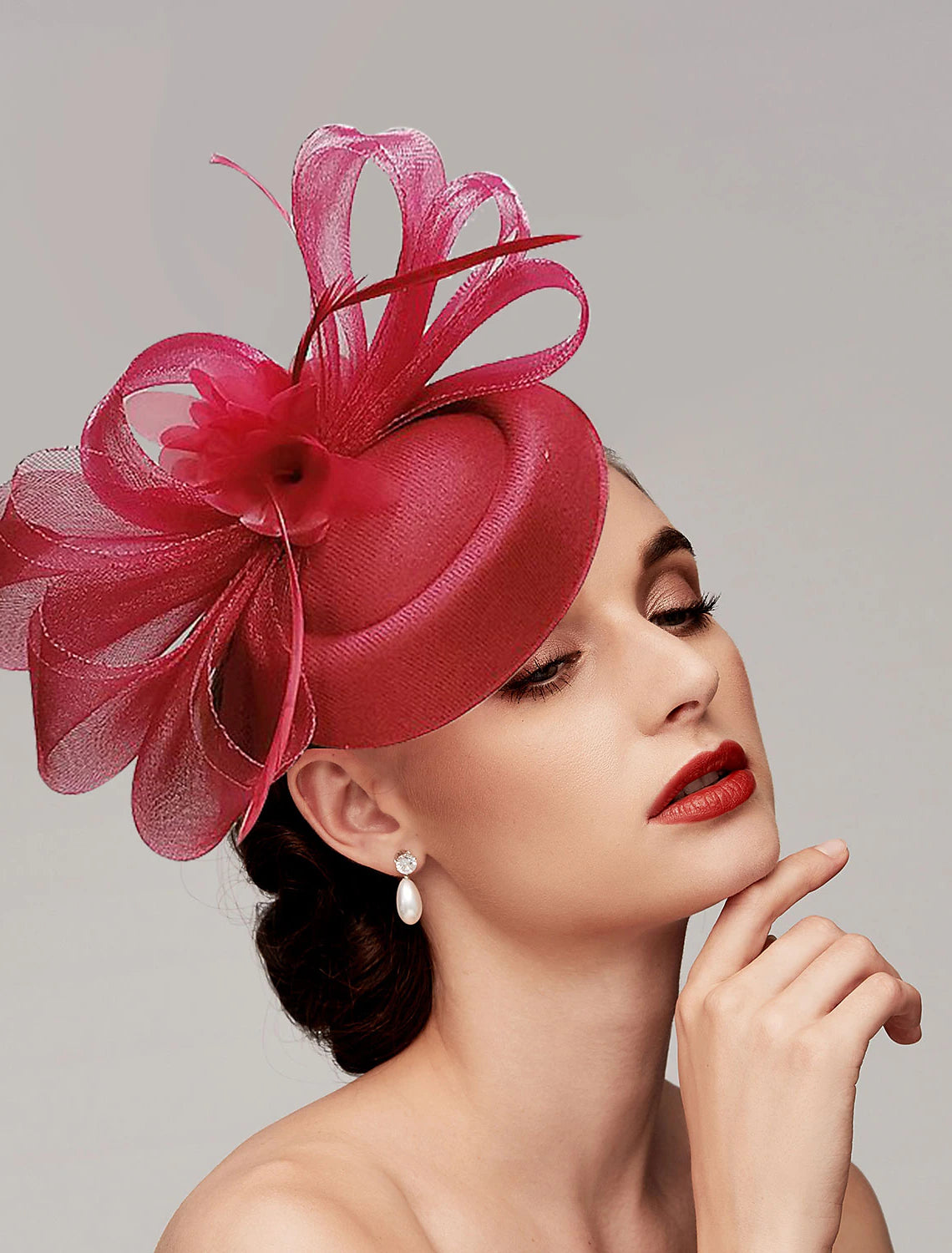 Wholesale Fascinators Kentucky Derby Hat Feathers Net Pillbox Hat Ladies Day Melbourne Cup Cocktail Royal Astcot Headpieces With Feather Cap Headpiece Headwear