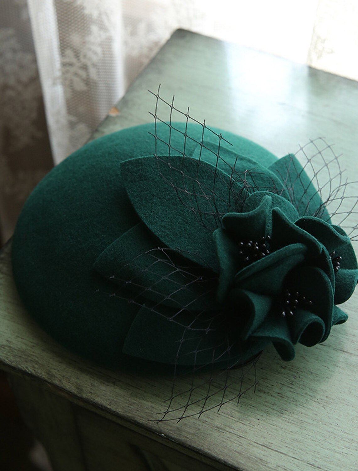 Wholesale Fascinators Kentucky Derby Hat Wool Bucket Hat Horse Race Ladies Day Melbourne Cup Flower Elegant With Floral Tulle Headpiece Headwear