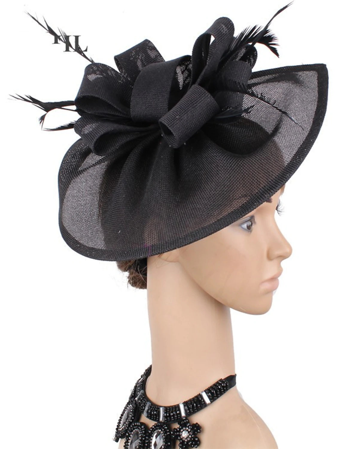 Wholesale Fascinators Faux Linen Kentucky Derby Horse Race Cocktail Royal Astcot Retro Elegant With Feather Bowknot Headpiece Headwear