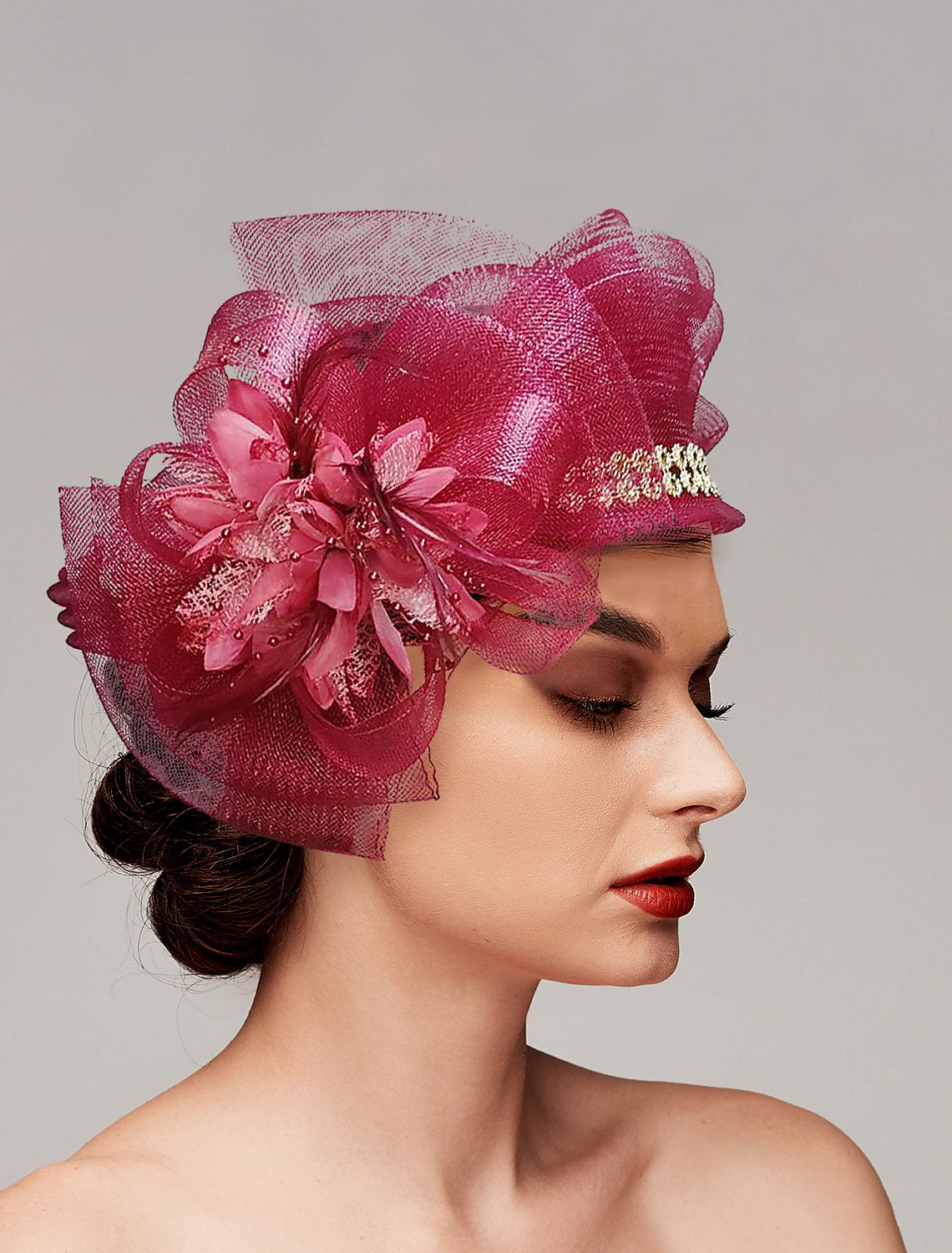 Wholesale Fascinators Kentucky Derby Hat Feathers Net Ladies Day Melbourne Cup Cocktail Royal Astcot Headpieces With Feather Cap Headpiece Headwear