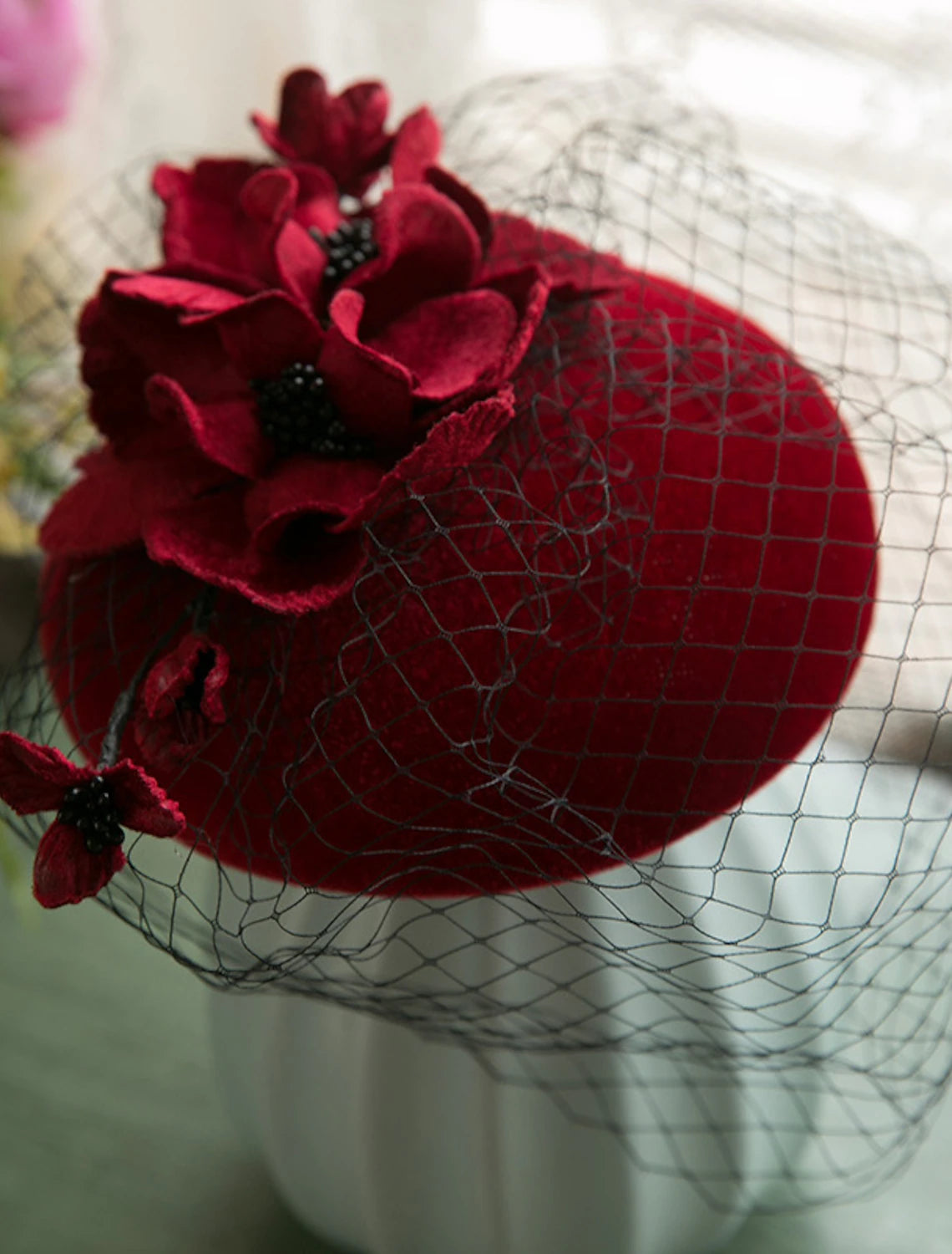 Wholesale Fascinators Kentucky Derby Hat Velour Bucket Fall Wedding Hat Pillbox Hat Horse Race Ladies Day Melbourne Cup Cocktail Royal Astcot Flower Elegant With Floral Tulle Headpiece Headwear