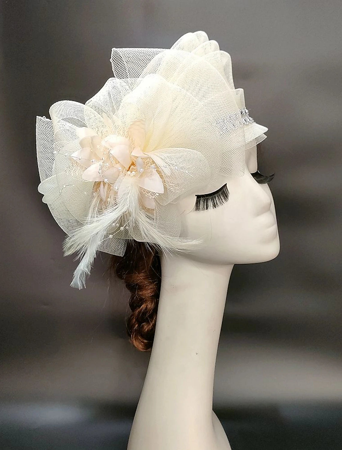 Wholesale Fascinators Kentucky Derby Hat Feathers Net Ladies Day Melbourne Cup Cocktail Royal Astcot Headpieces With Feather Cap Headpiece Headwear