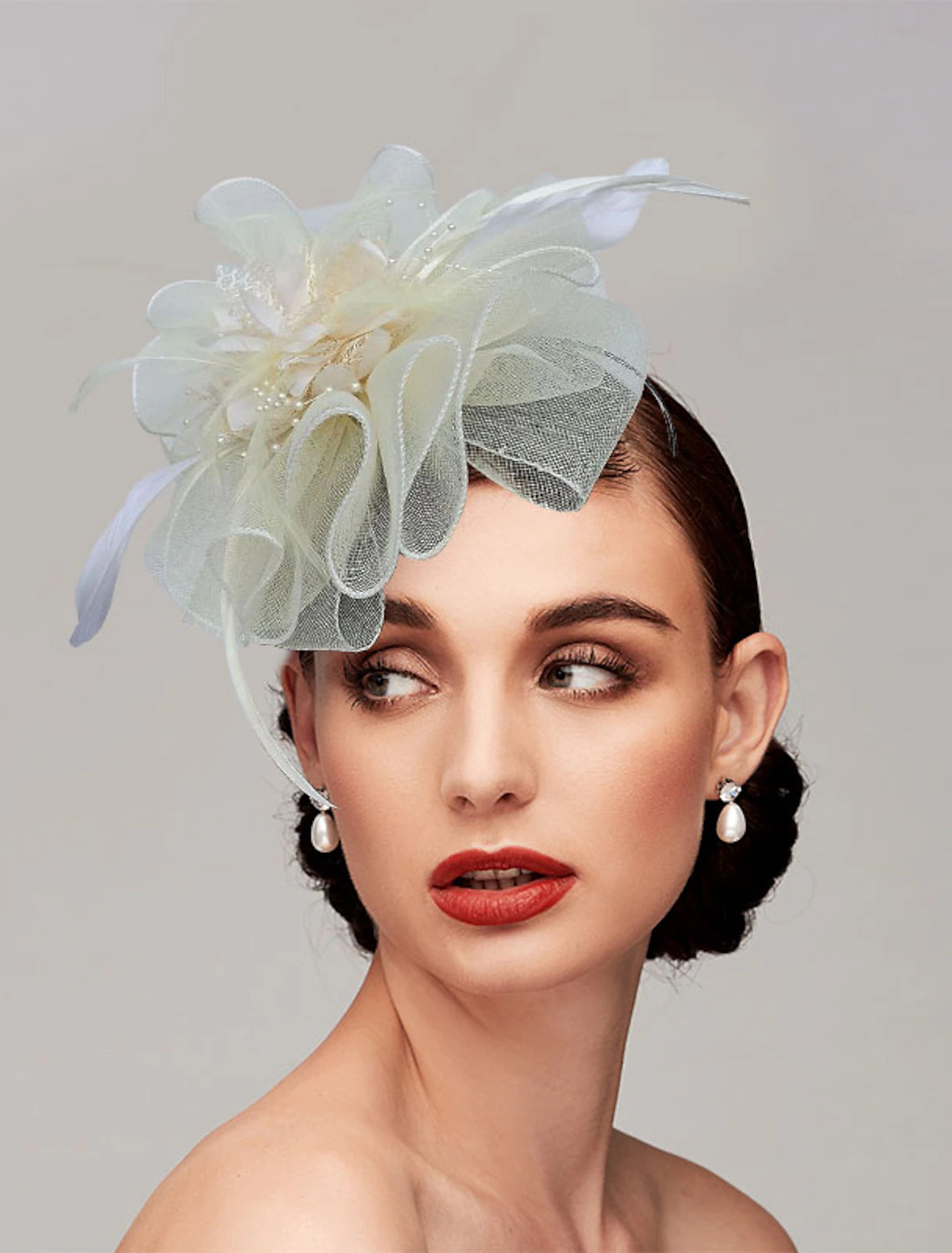 Wholesale Feather / Net Headbands / Fascinators Kentucky Derby Hat with 1 Piece Wedding / Party / Evening / Tea Party Headpiece