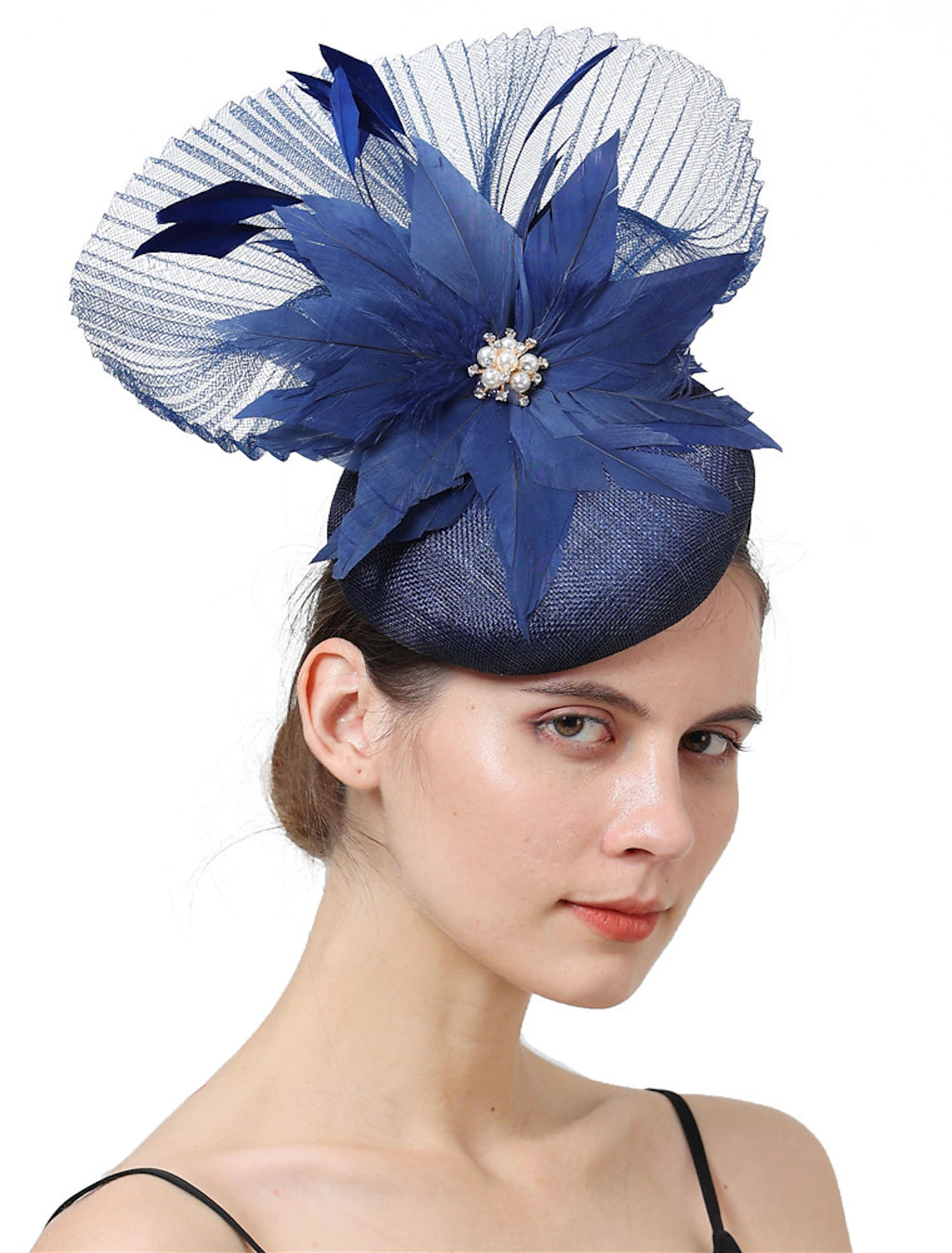 Wholesale Fascinators Flax Wedding Tea Party Kentucky Derby Horse Race Ladies Day Fashion Vintage Wedding With Feather Headpiece Headwear