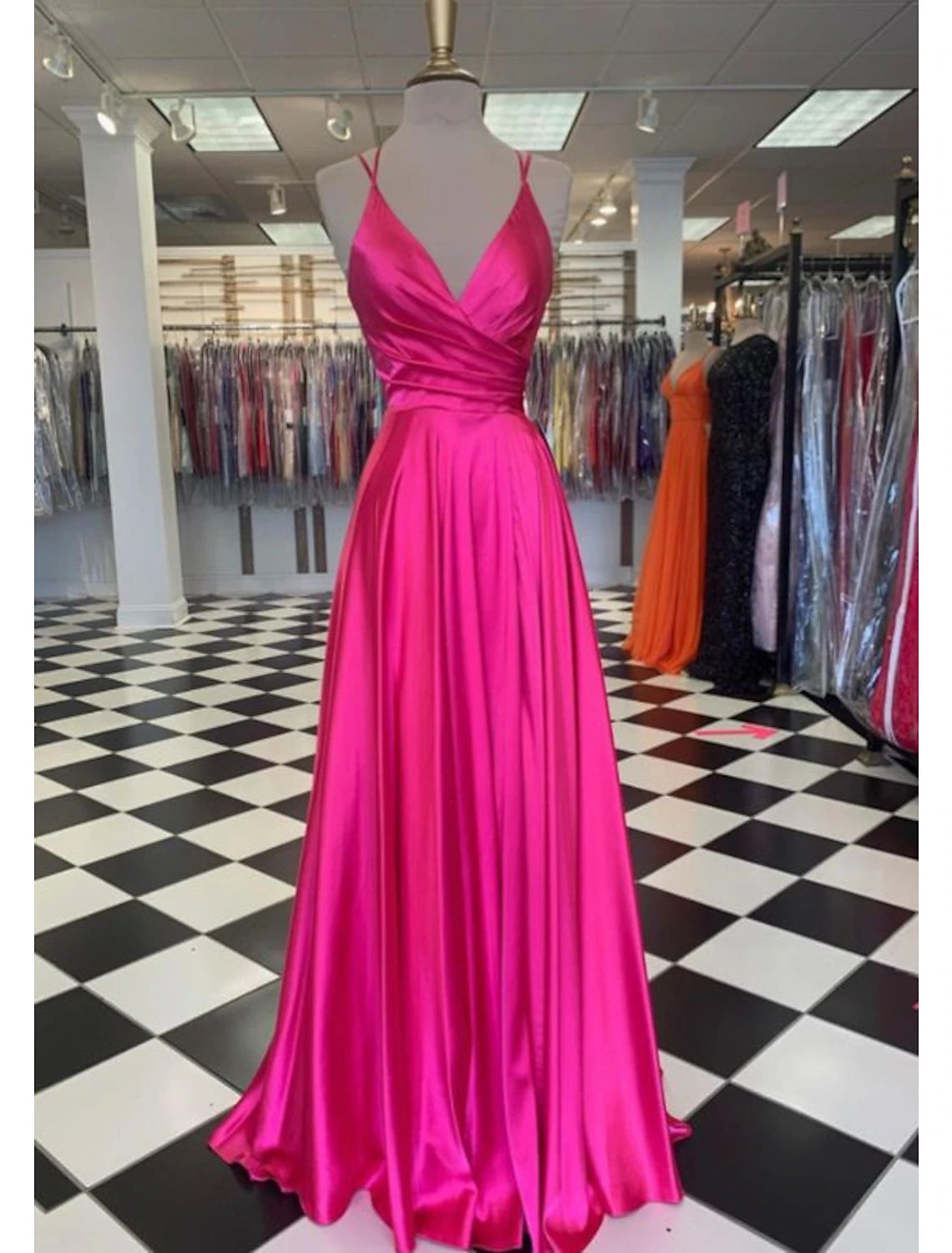Wholesale  A-Line Prom Dresses Sexy Dress Formal Wedding Guest Floor Length Sleeveless Spaghetti Strap Bridesmaid Dress Charmeuse with Slit