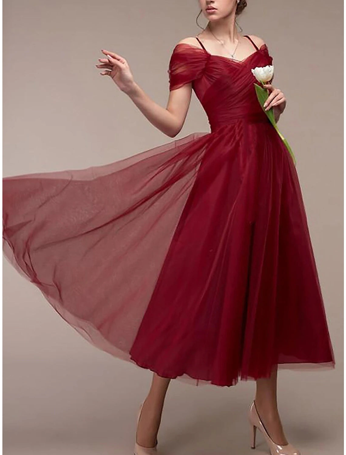 Wholesale Women's Party Dress Homecoming Dress Cocktail Dress Midi Dress Pink Wine Green Sleeveless Pure Color Ruched Fall Winter Autumn Spaghetti Strap Fashion Winter Dress Wedding Guest Birthday