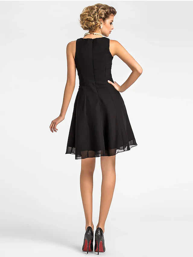 Wholesale A-Line Mother of the Bride Dress Wrap Included Jewel Neck Knee Length Chiffon 3/4 Length Sleeve with Draping