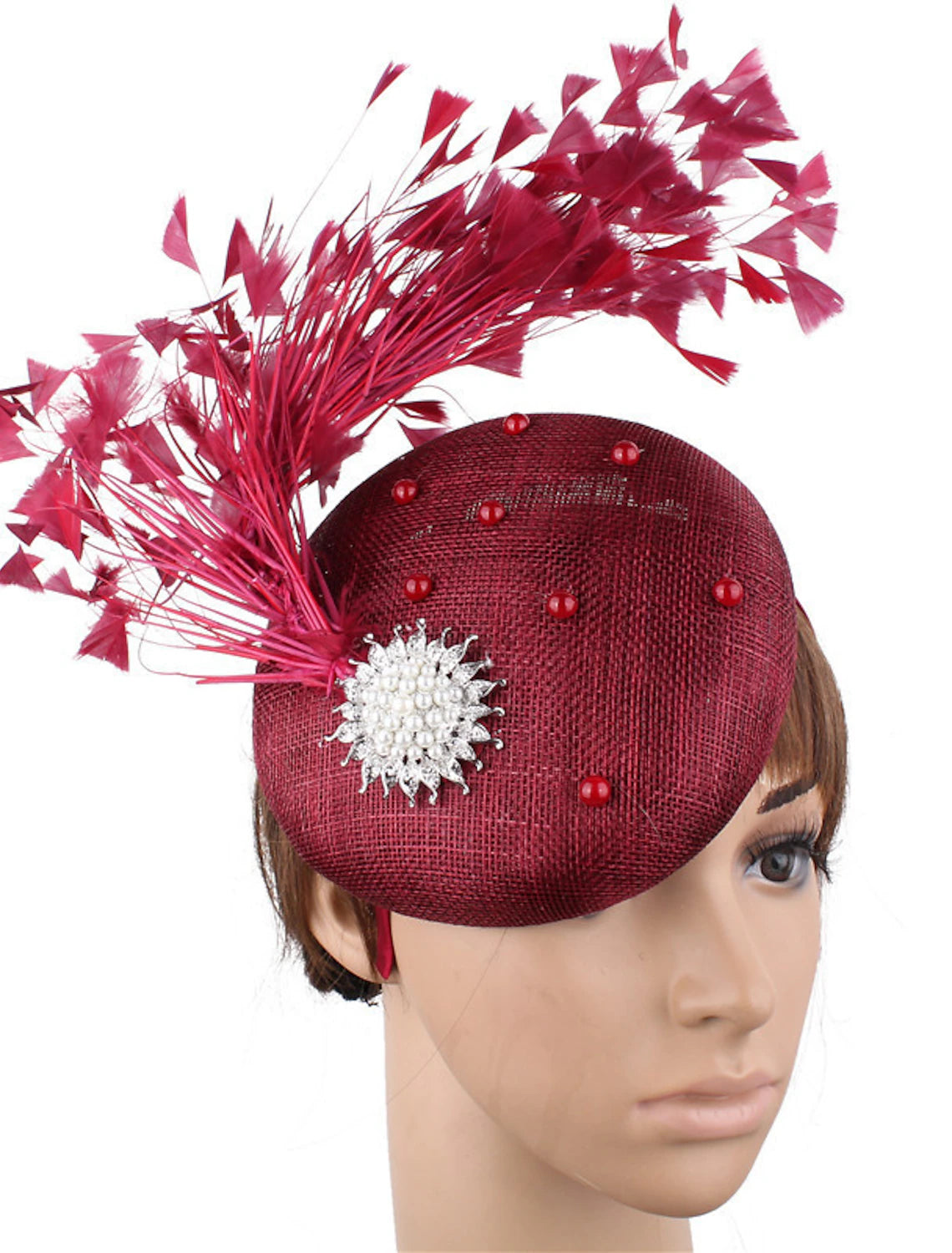 Wholesale Fascinators Hats Headpiece Flax Formal Kentucky Derby Horse Race Ladies Day Cocktail Fashion Glam Elegant With Feather Headpiece Headwear