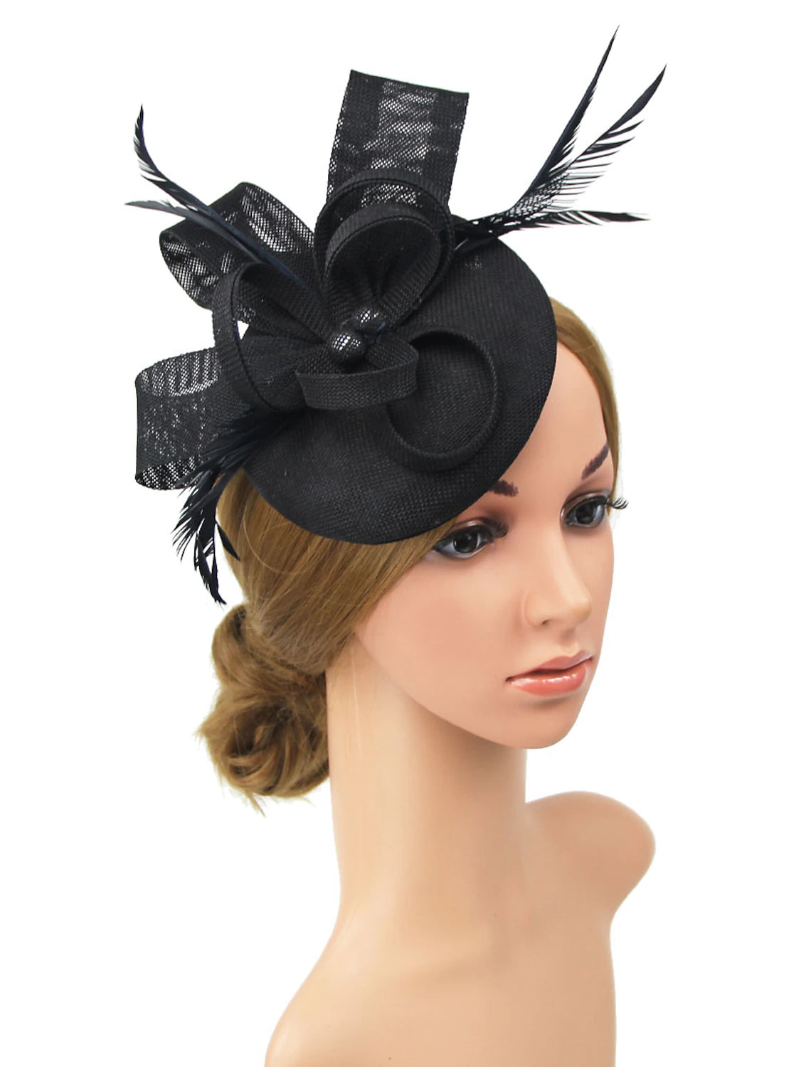 Wholesale Fascinators Kentucky Derby Hat Headwear Polyester / Polyamide Bucket Hat Pillbox Hat Holiday Melbourne Cup Cocktail Royal Astcot With Feather Appliques Headpiece Headwear