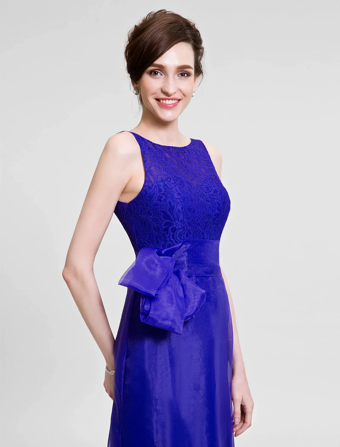 Wholesale Mermaid / Trumpet Mother of the Bride Dress Beautiful Back Bateau Neck Floor Length Sleeveless No with Lace