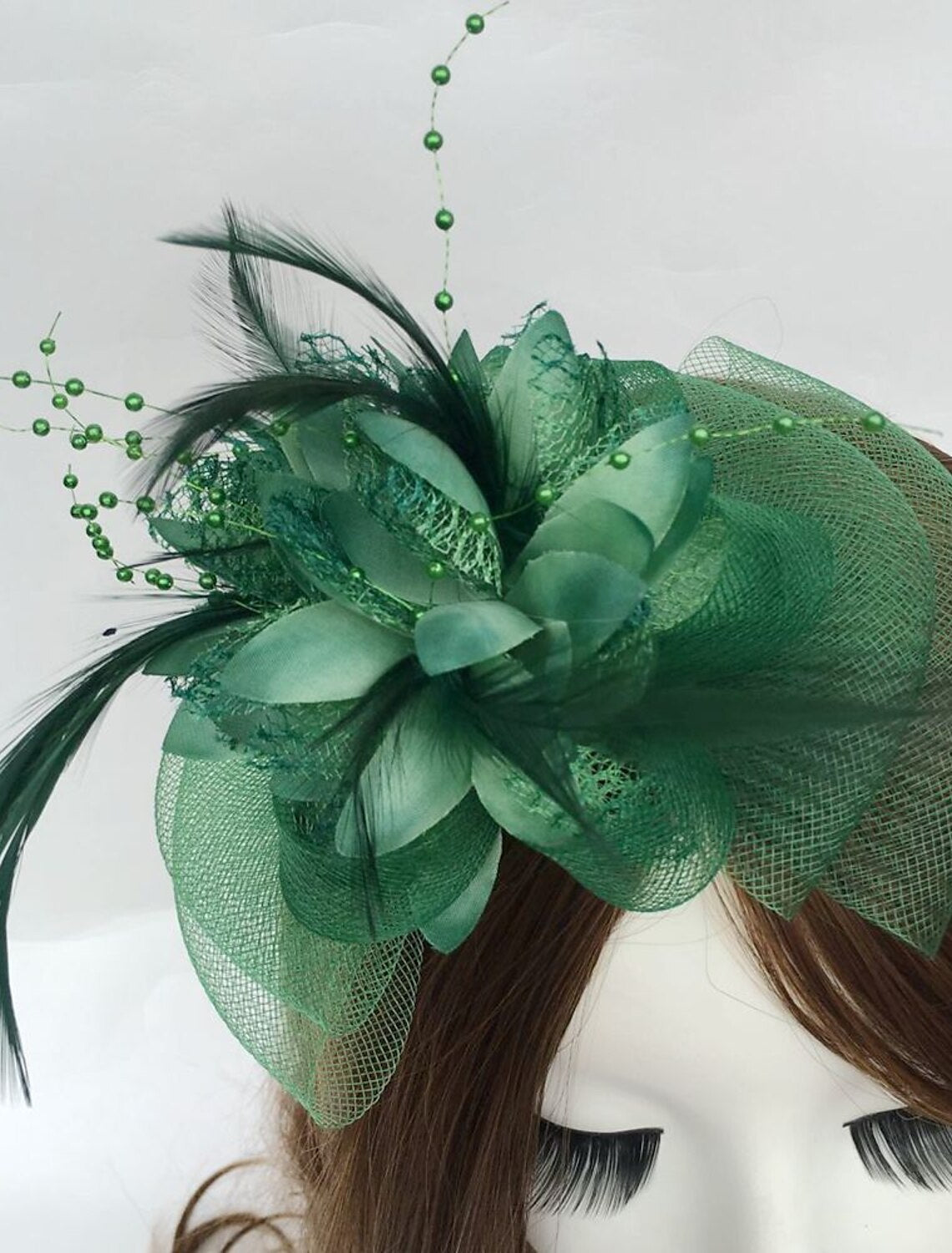Wholesale Feather / Net Fascinators Kentucky Derby Hat / Flowers with 1 Piece Wedding / Party / Evening / Horse Race Headpiece