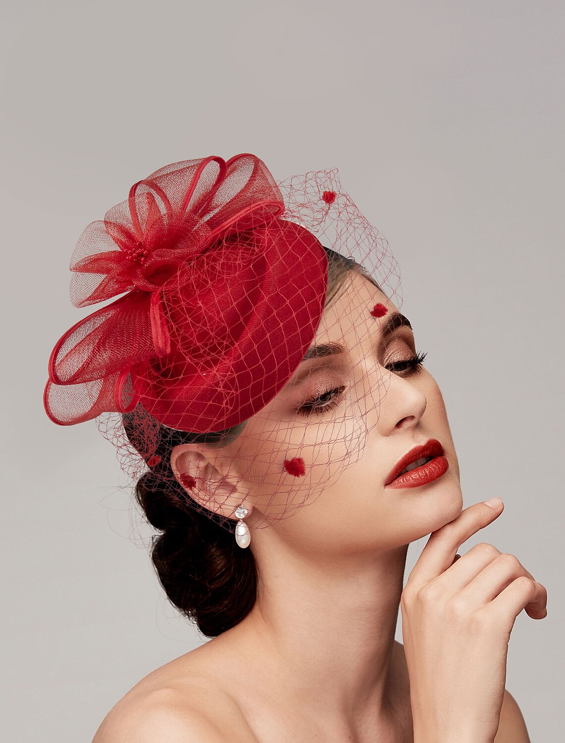 Wholesale Feathers / Net Fascinators / Hats / Headpiece with Feather / Cap / Flower 1 PC Wedding / Horse Race / Ladies Day Headpiece