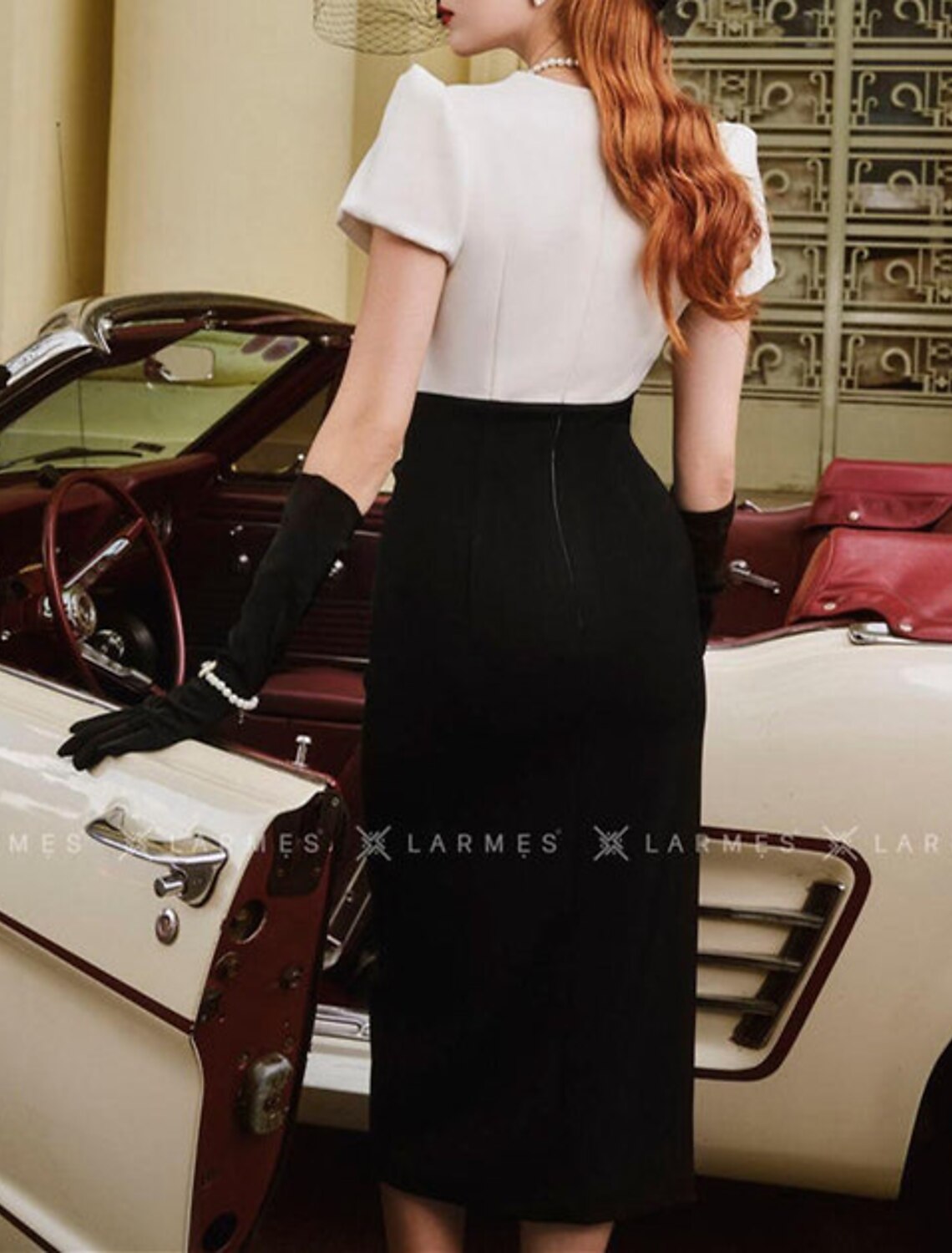 Wholesale Sheath / Column Cocktail Dresses Elegant Dress Wedding Guest Tea Length Short Sleeve V Neck Stretch Fabric with Ruched Ruffles Slit