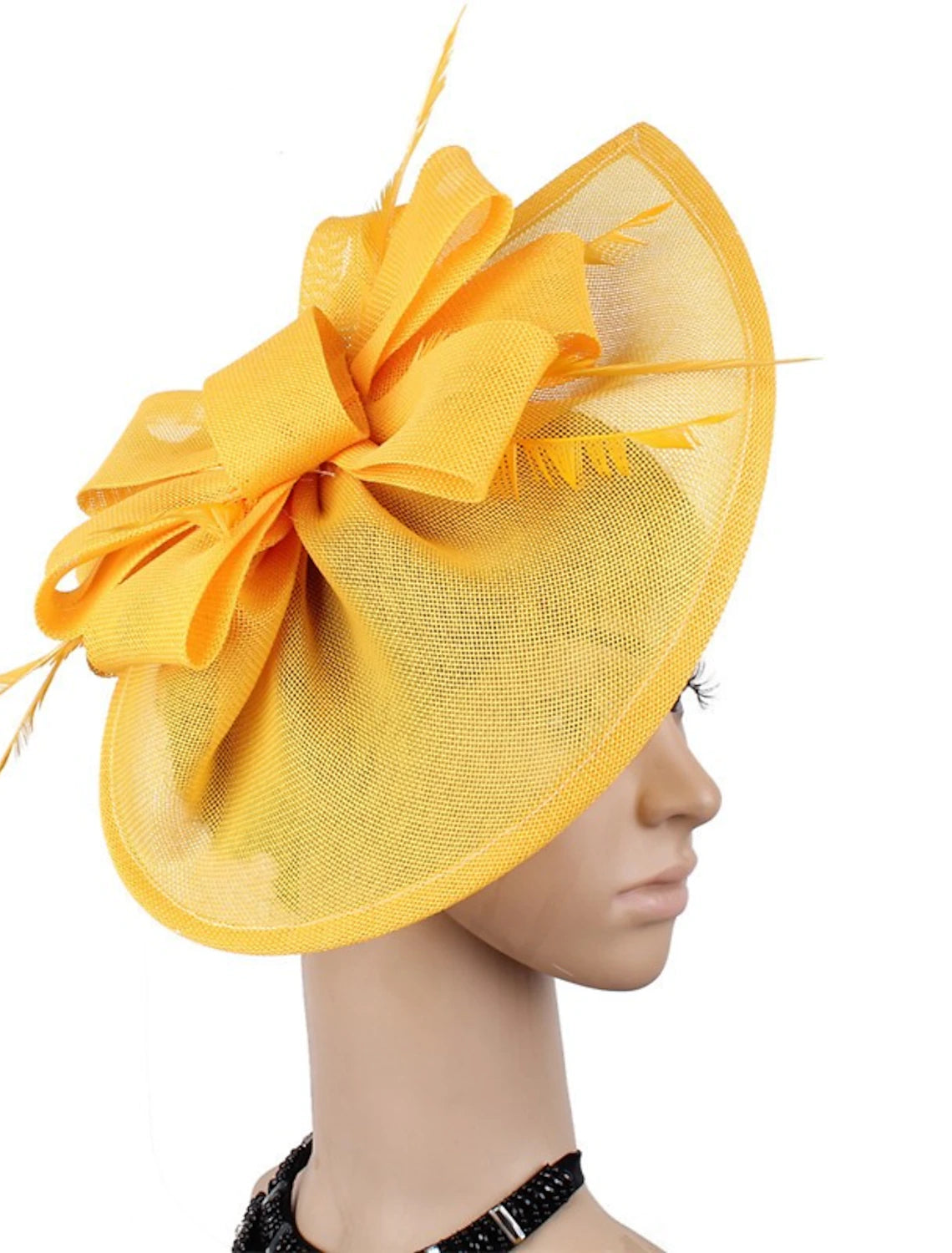 Wholesale Fascinators Faux Linen Kentucky Derby Horse Race Cocktail Royal Astcot Retro Elegant With Feather Bowknot Headpiece Headwear