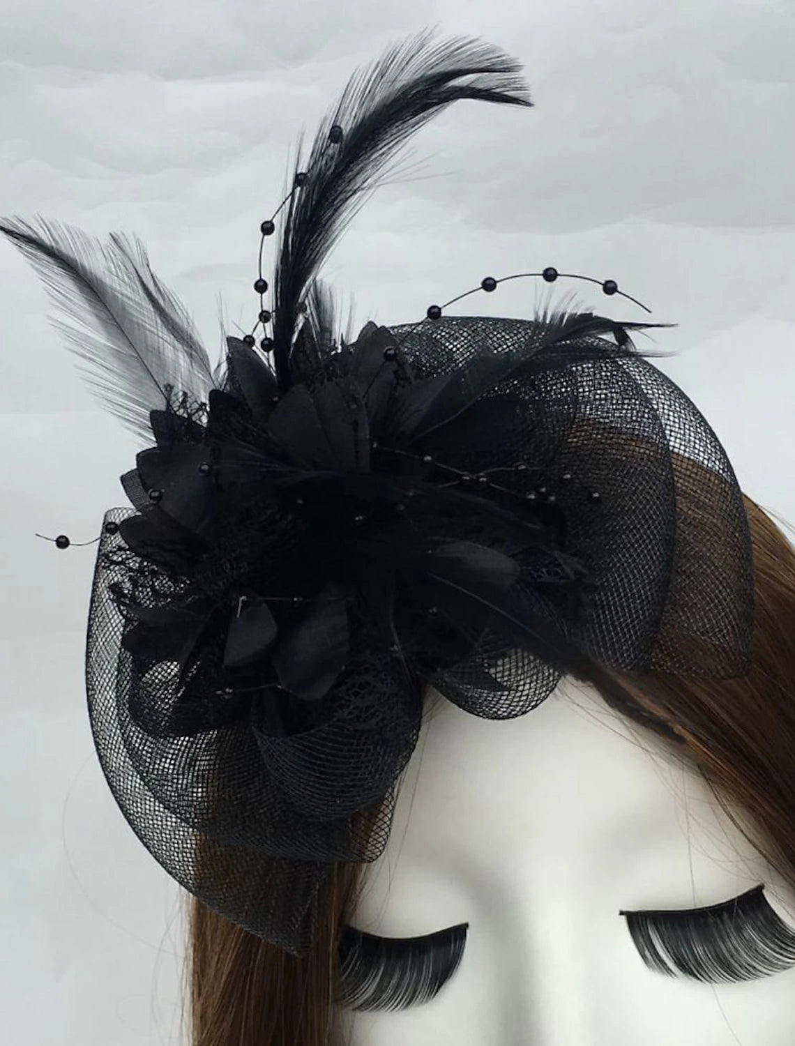 Wholesale Feather / Net Fascinators Kentucky Derby Hat / Flowers with 1 Piece Wedding / Party / Evening / Horse Race Headpiece