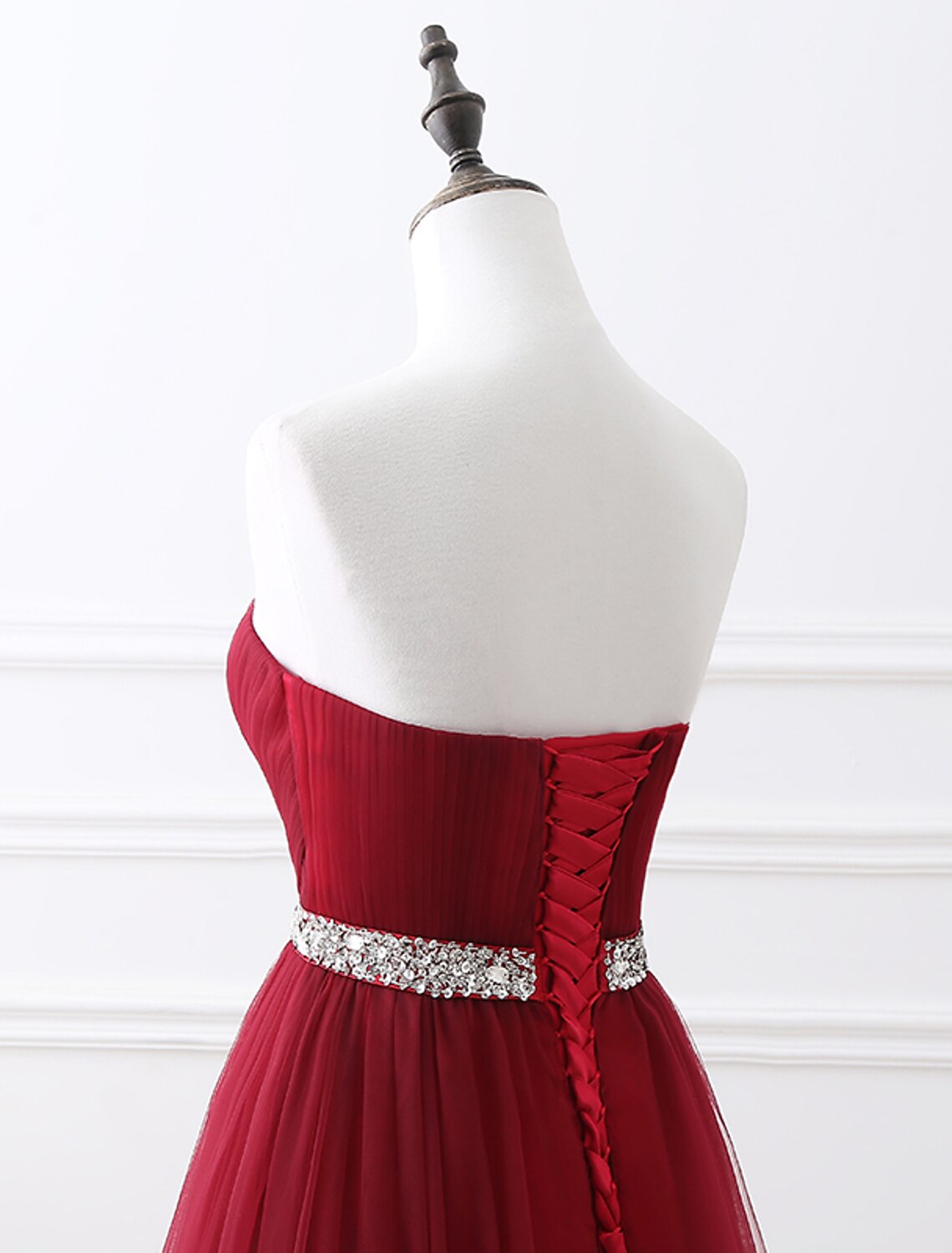 Wholesale  A-Line Elegant Quinceanera Prom Valentine's Day Dress Strapless Sleeveless Chapel Train Satin with Crystals