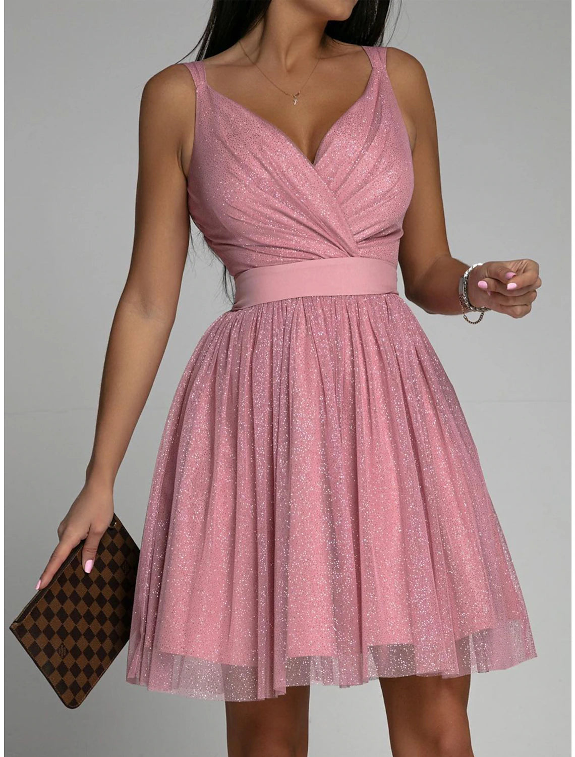 Wholesale Women's Party Dress Homecoming Dress Cocktail Dress Mini Dress Pink Red Beige Sleeveless Pure Color Ruched Fall Winter Autumn Spaghetti Strap Fashion Wedding Guest Vacation Slim