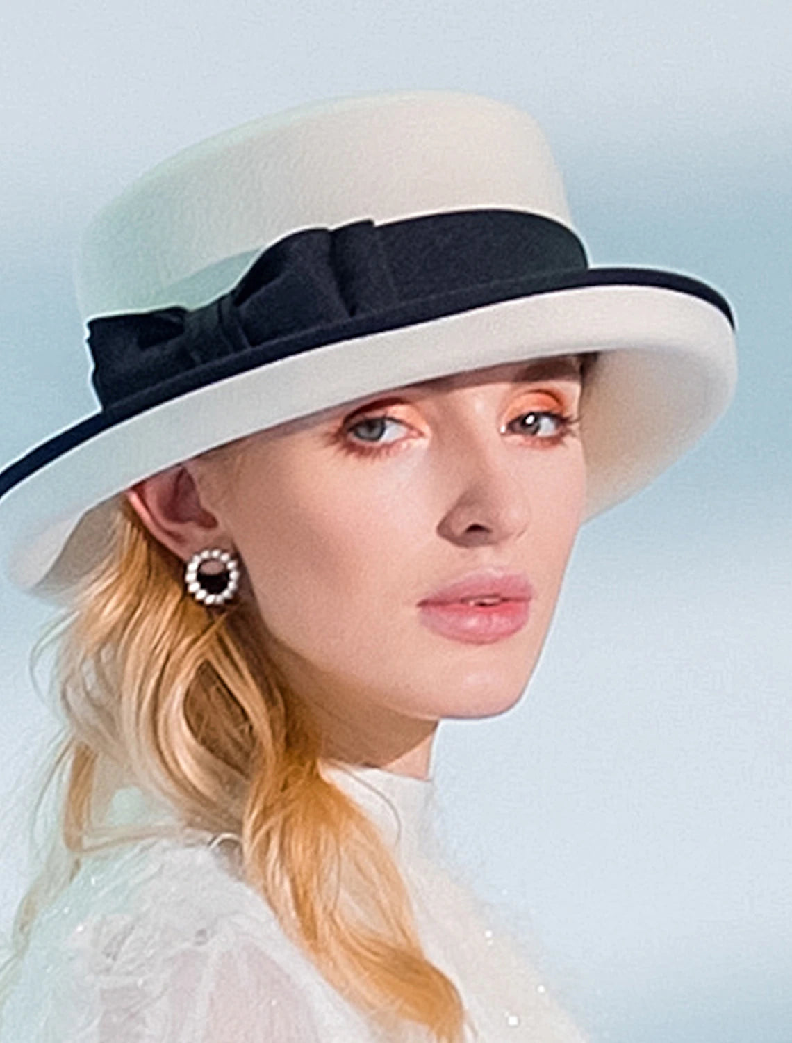 Wholesale Hats 100% Wool Fedora Hat Casual Tea Party Elegant With Bowknot Headpiece Headwear