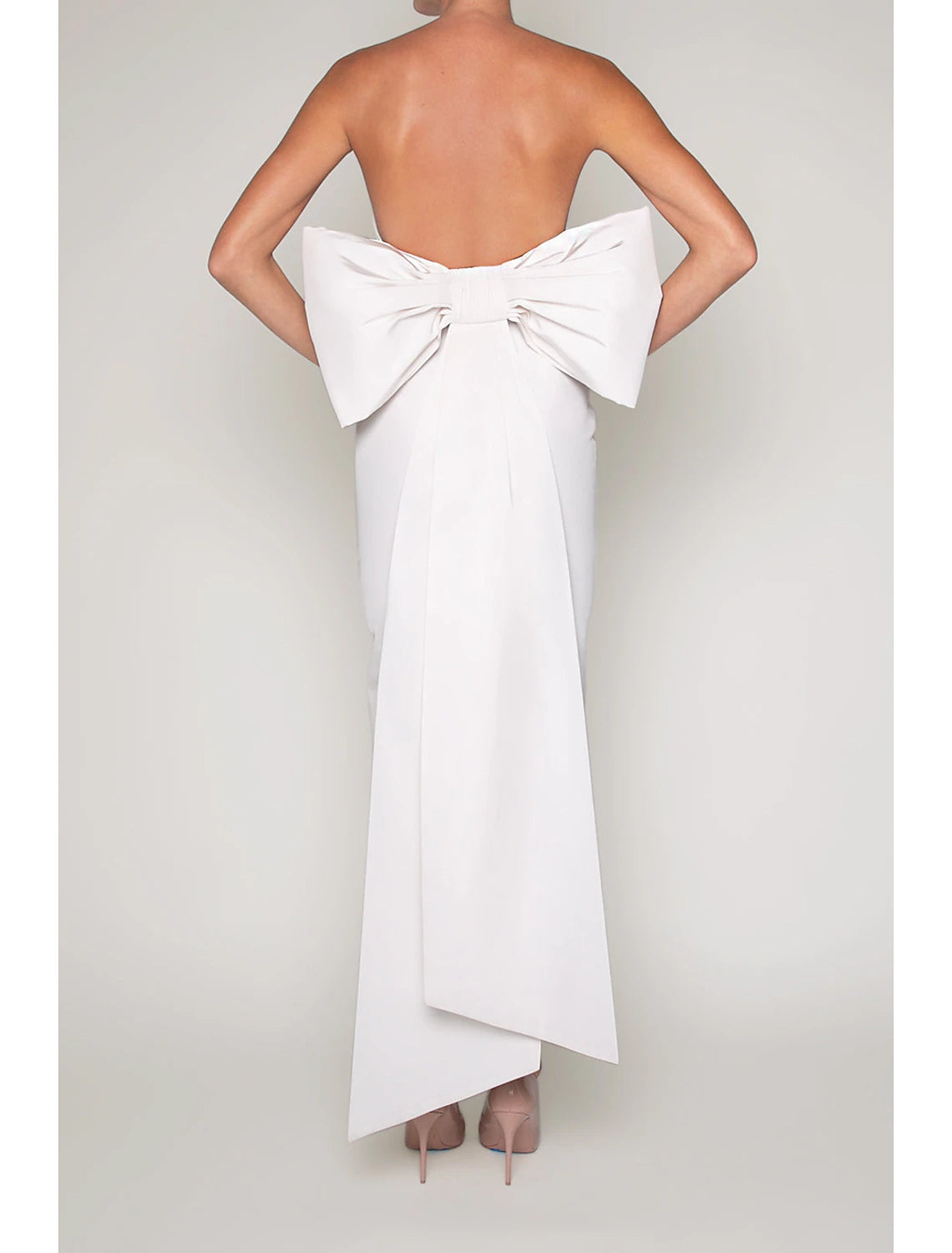 Wholesale Sheath / Column Cocktail Dresses Party Dress Wedding Guest Engagement Tea Length Sleeveless Strapless Fall Wedding Reception Satin with Bow(s)