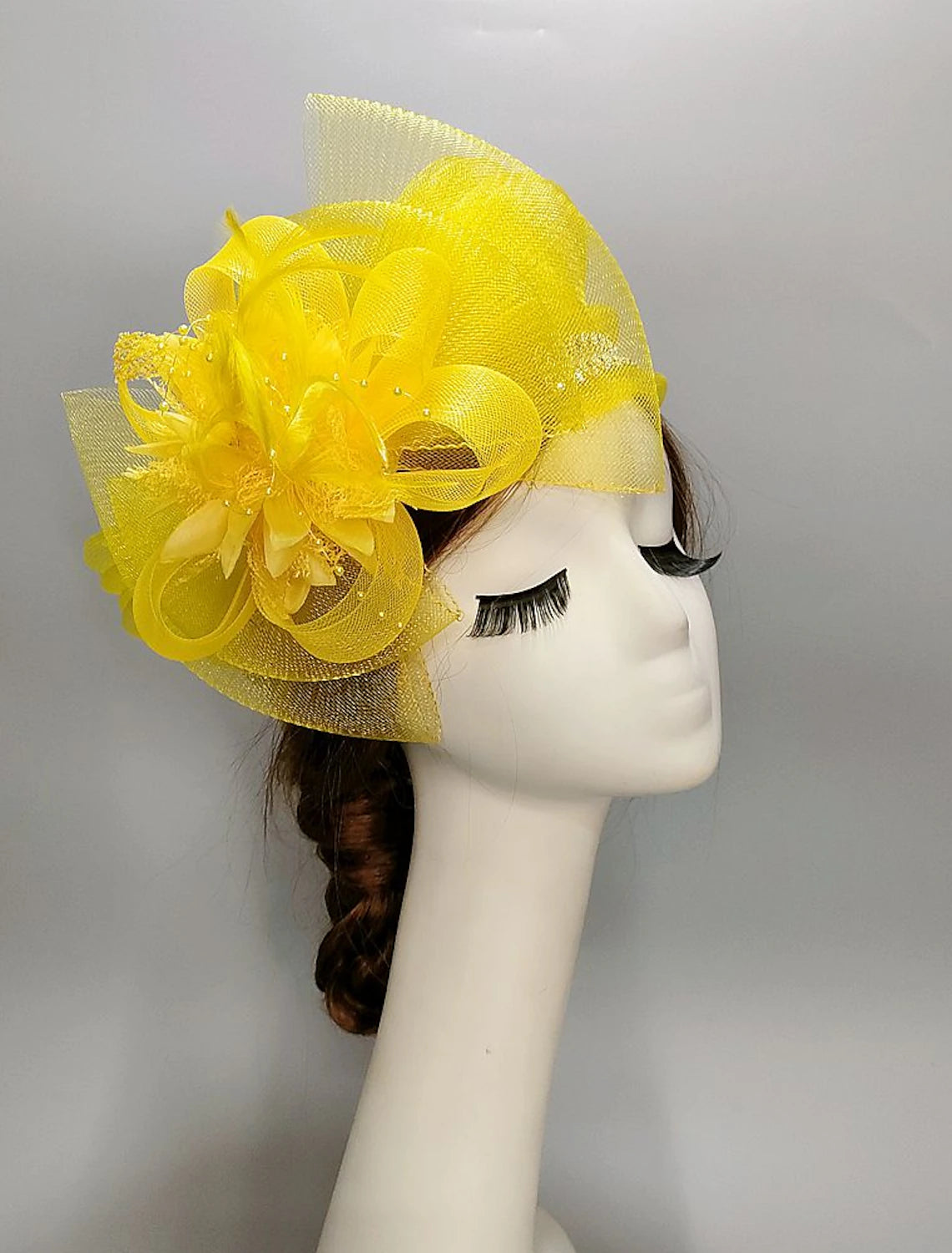 Wholesale Fascinators Kentucky Derby Hat Feathers Net Ladies Day Melbourne Cup Cocktail Royal Astcot Headpieces With Feather Cap Headpiece Headwear